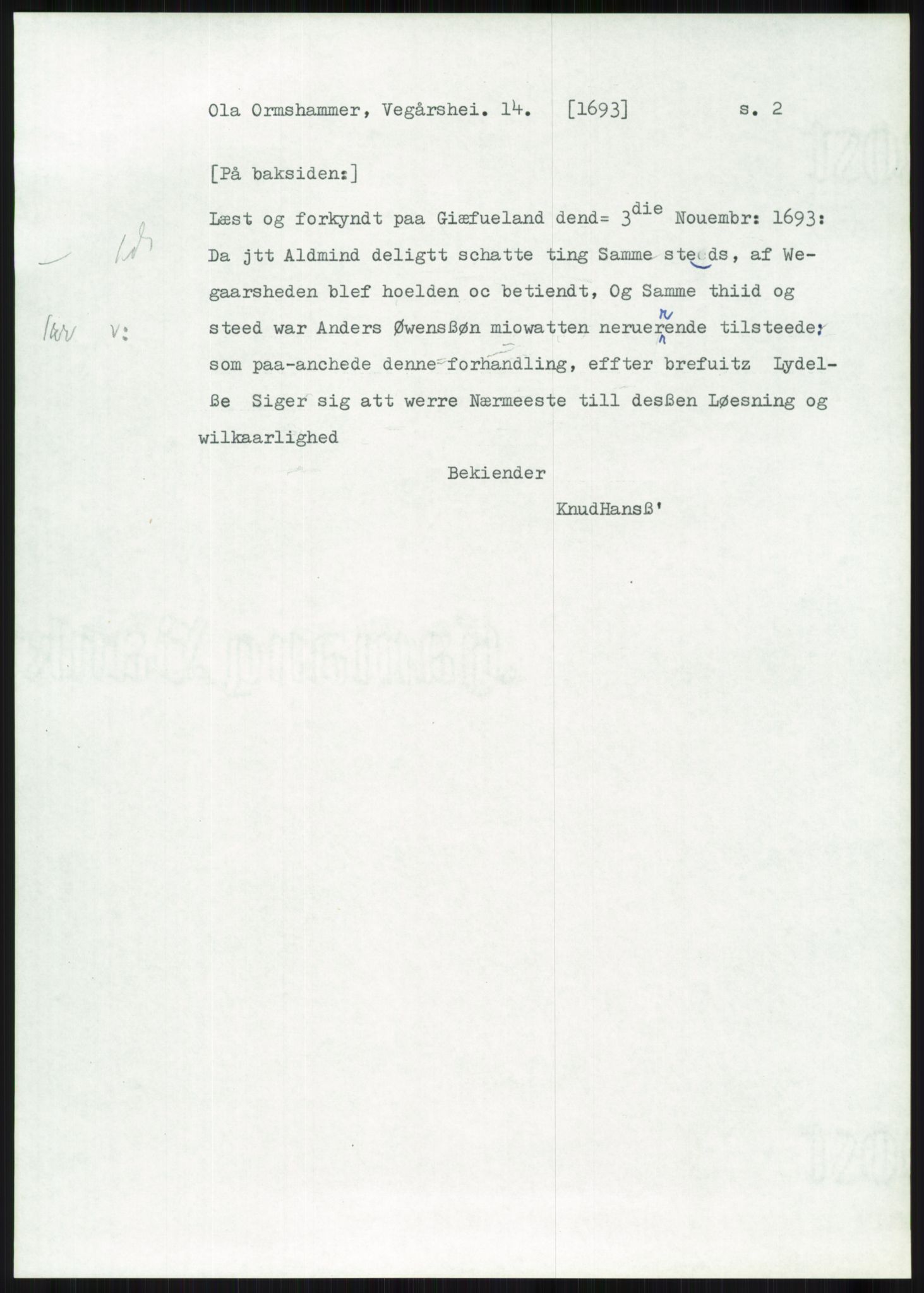 Samlinger til kildeutgivelse, Diplomavskriftsamlingen, AV/RA-EA-4053/H/Ha, p. 3689