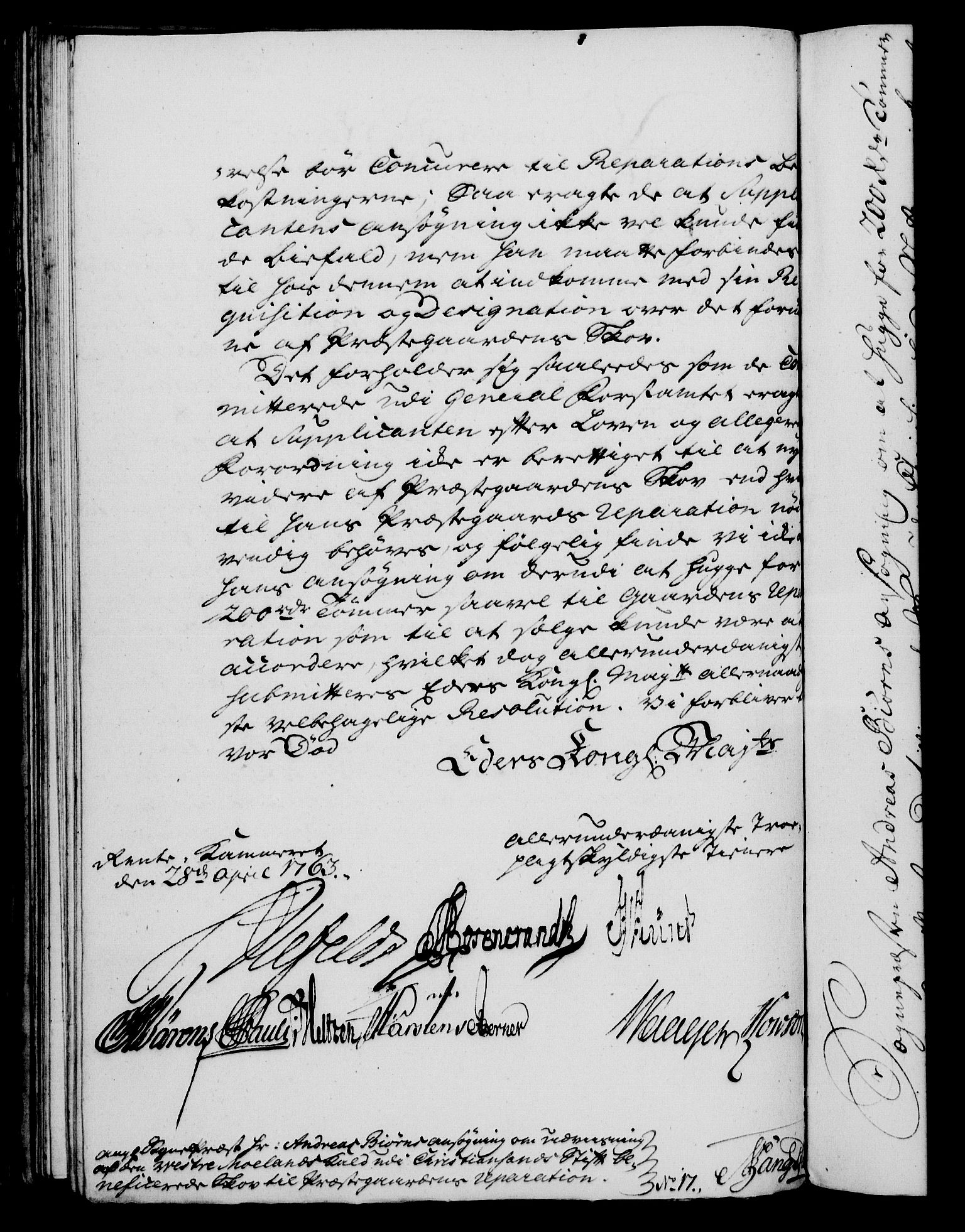 Rentekammeret, Kammerkanselliet, RA/EA-3111/G/Gf/Gfa/L0045: Norsk relasjons- og resolusjonsprotokoll (merket RK 52.45), 1763, p. 188