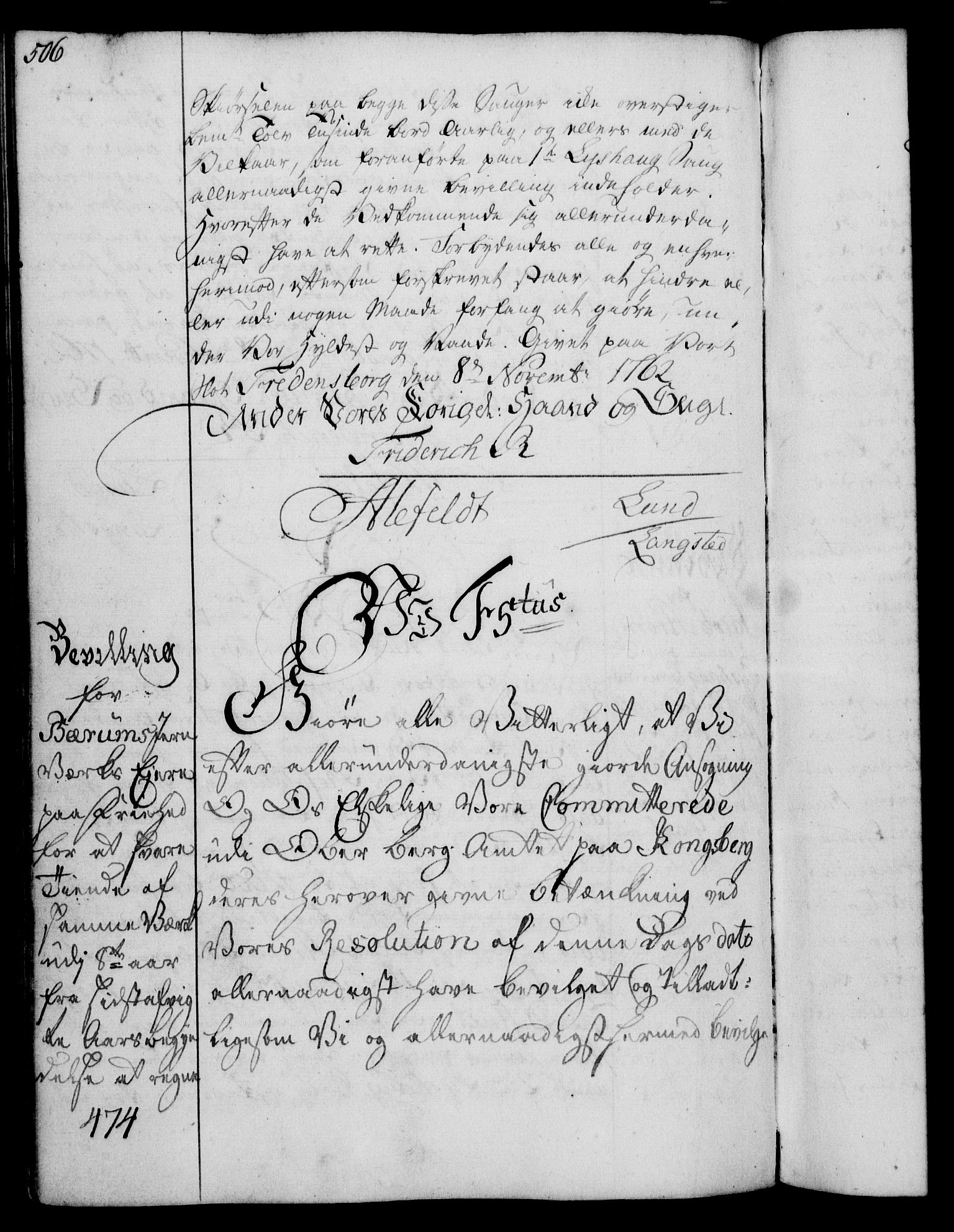 Rentekammeret, Kammerkanselliet, AV/RA-EA-3111/G/Gg/Gga/L0007: Norsk ekspedisjonsprotokoll med register (merket RK 53.7), 1759-1768, p. 506