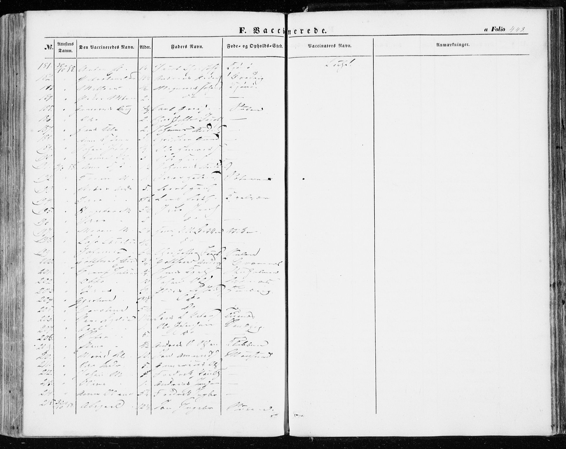 Ministerialprotokoller, klokkerbøker og fødselsregistre - Sør-Trøndelag, SAT/A-1456/634/L0530: Parish register (official) no. 634A06, 1852-1860, p. 443