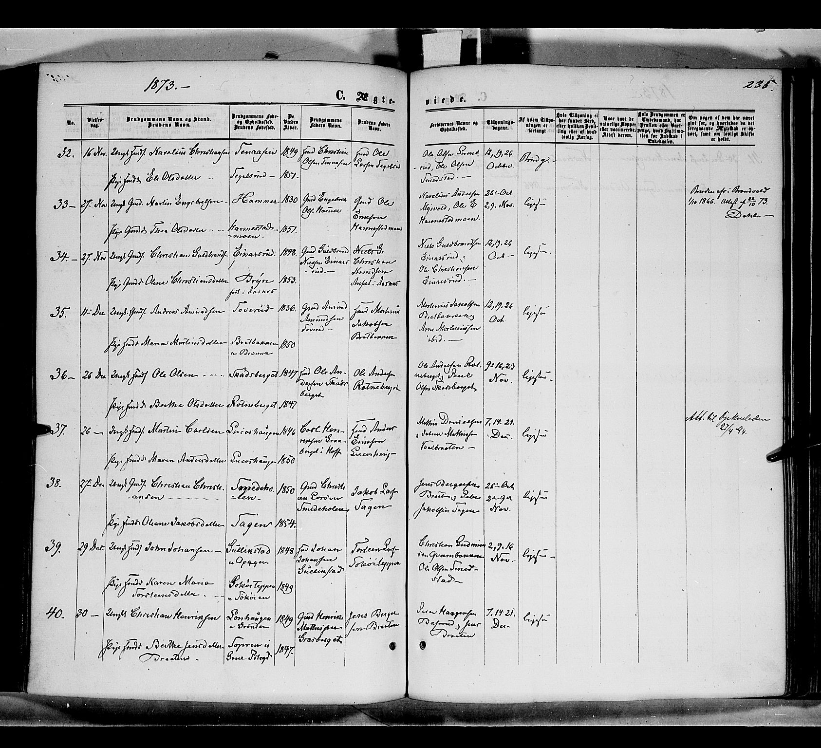 Grue prestekontor, AV/SAH-PREST-036/H/Ha/Haa/L0010: Parish register (official) no. 10, 1864-1873, p. 235