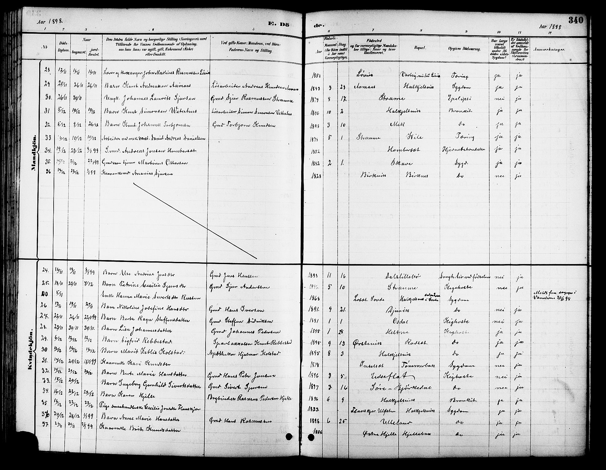 Ministerialprotokoller, klokkerbøker og fødselsregistre - Møre og Romsdal, AV/SAT-A-1454/511/L0158: Parish register (copy) no. 511C04, 1884-1903, p. 340