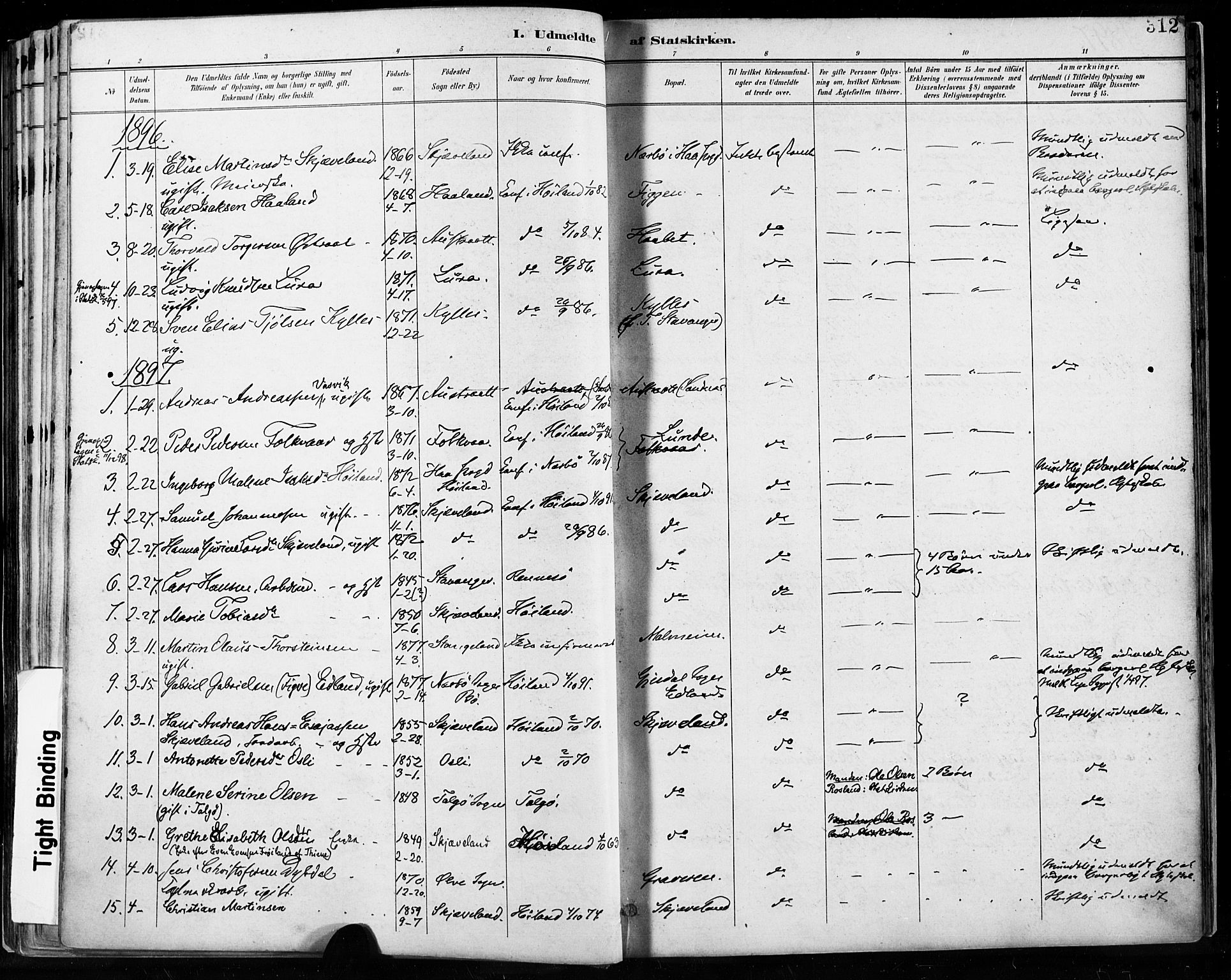 Høyland sokneprestkontor, AV/SAST-A-101799/001/30BA/L0013: Parish register (official) no. A 13.2, 1889-1898, p. 312