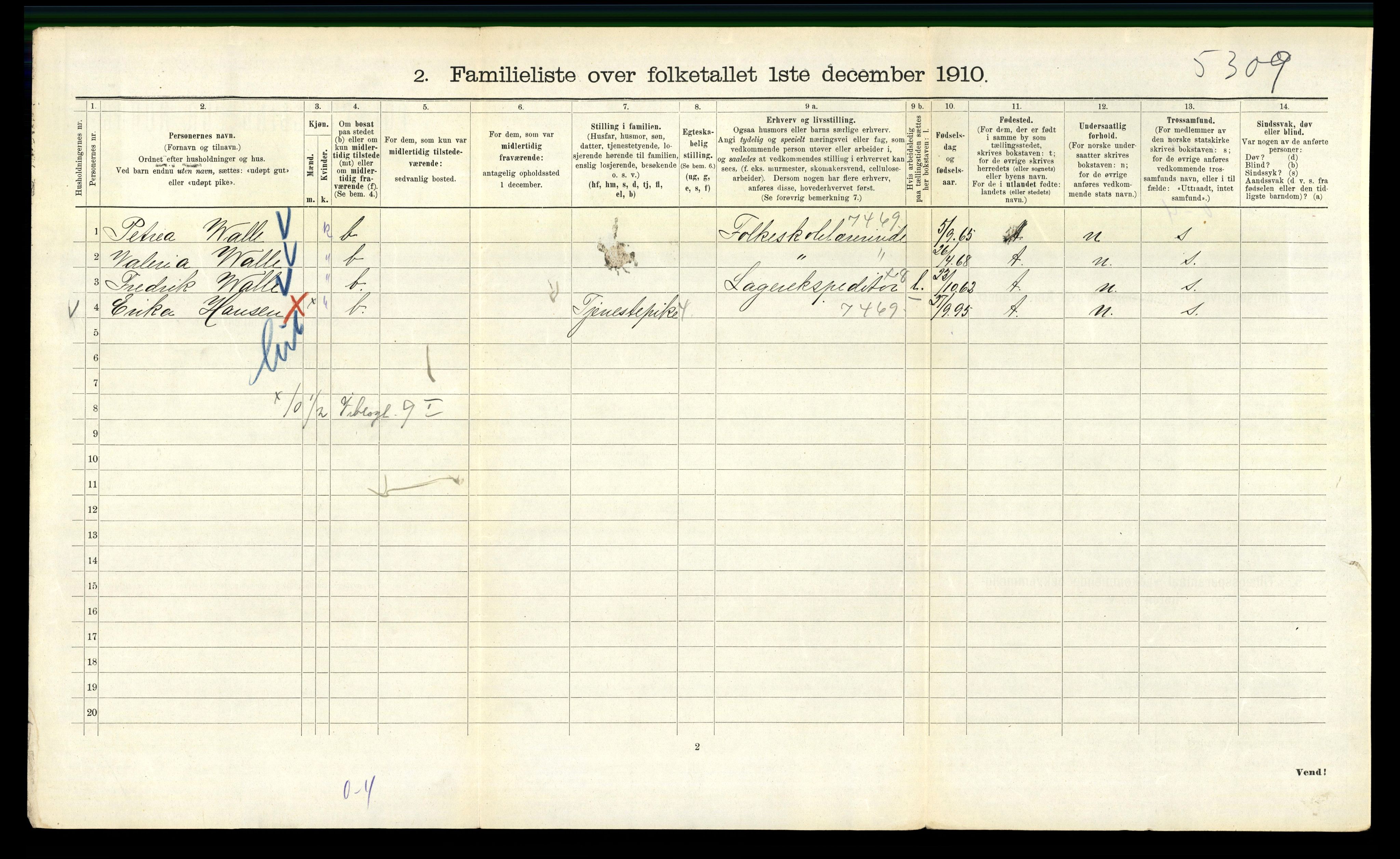 RA, 1910 census for Kristiania, 1910, p. 56234