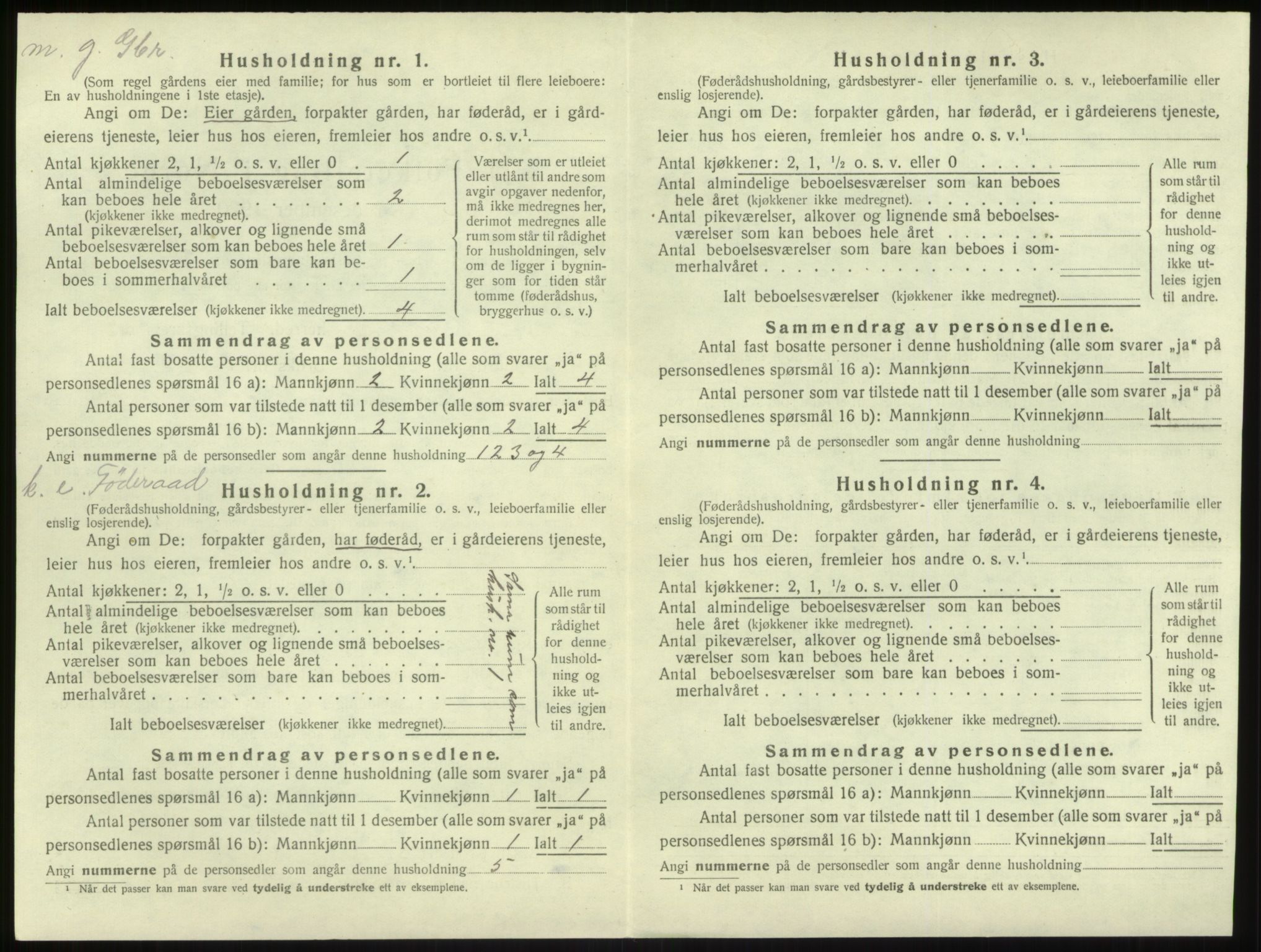 SAB, 1920 census for Brekke, 1920, p. 249