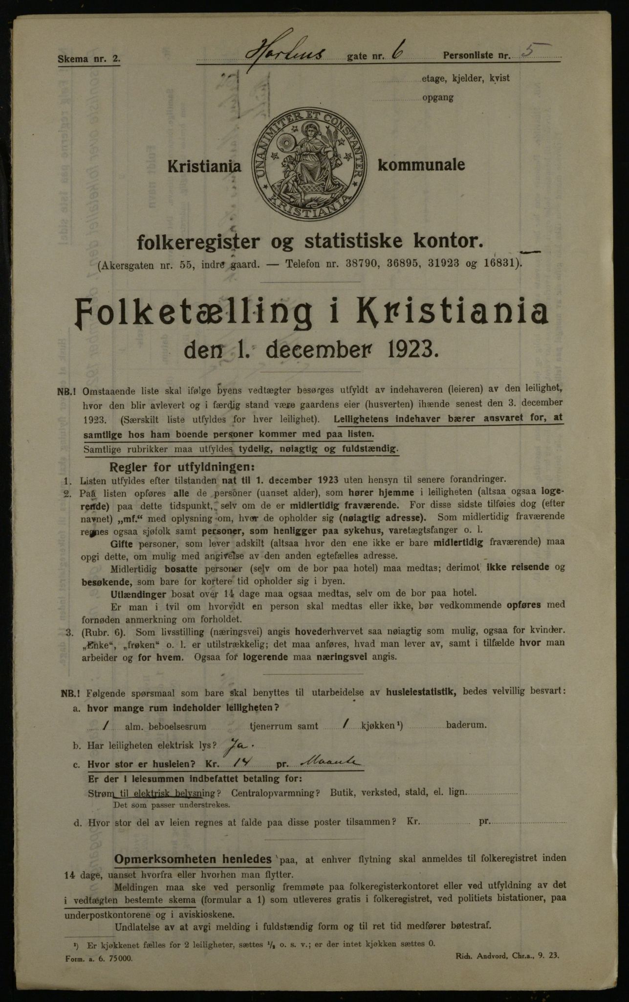 OBA, Municipal Census 1923 for Kristiania, 1923, p. 46282