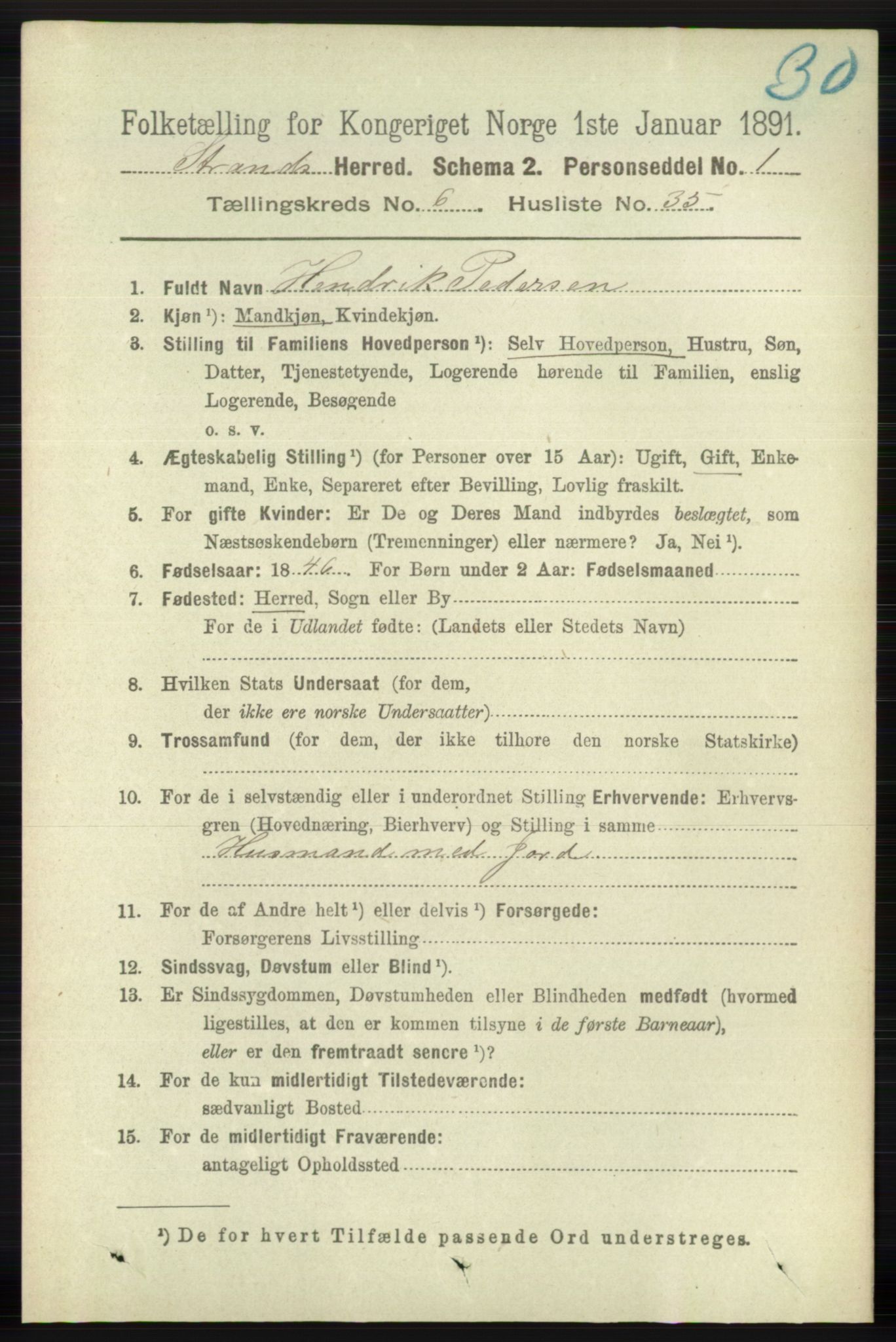 RA, 1891 census for 1130 Strand, 1891, p. 1854