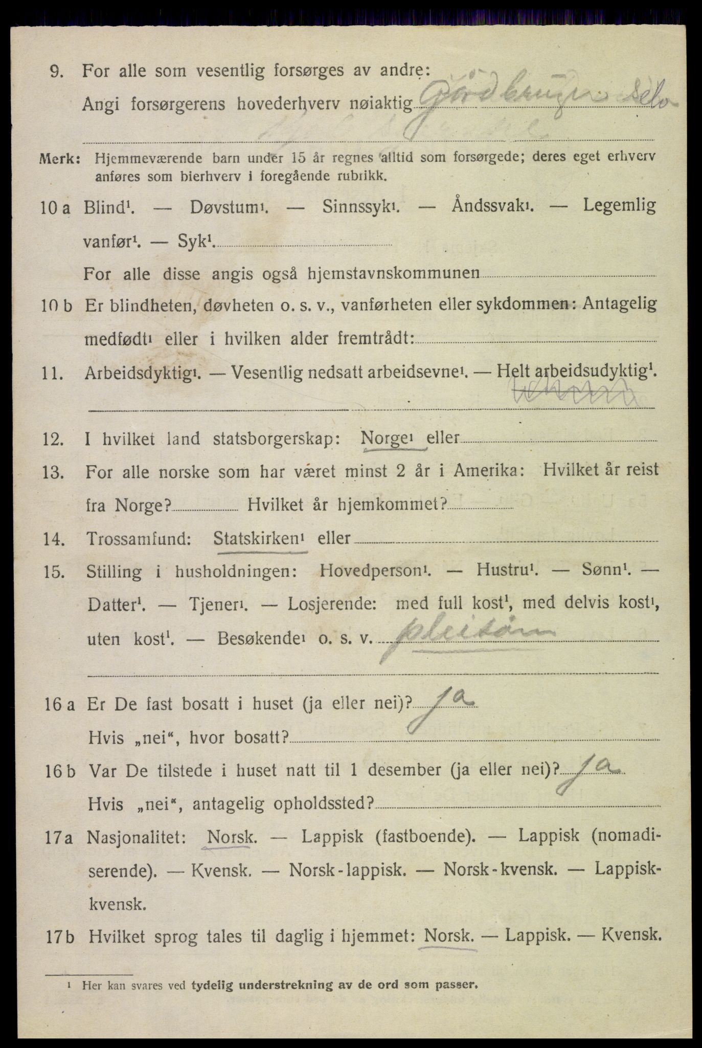 SAT, 1920 census for Hadsel, 1920, p. 11873