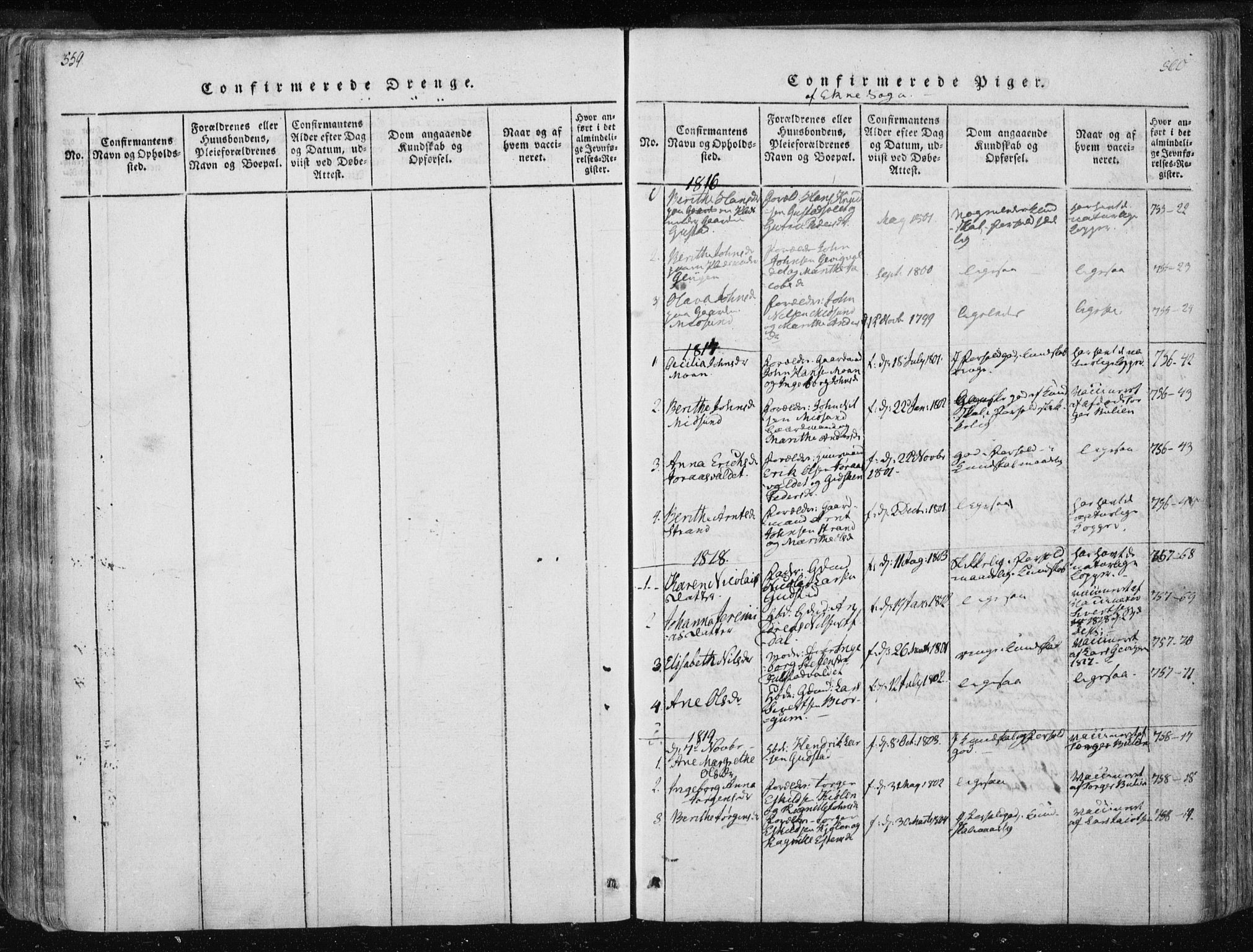 Ministerialprotokoller, klokkerbøker og fødselsregistre - Nord-Trøndelag, AV/SAT-A-1458/717/L0148: Parish register (official) no. 717A04 /3, 1816-1825, p. 559-560