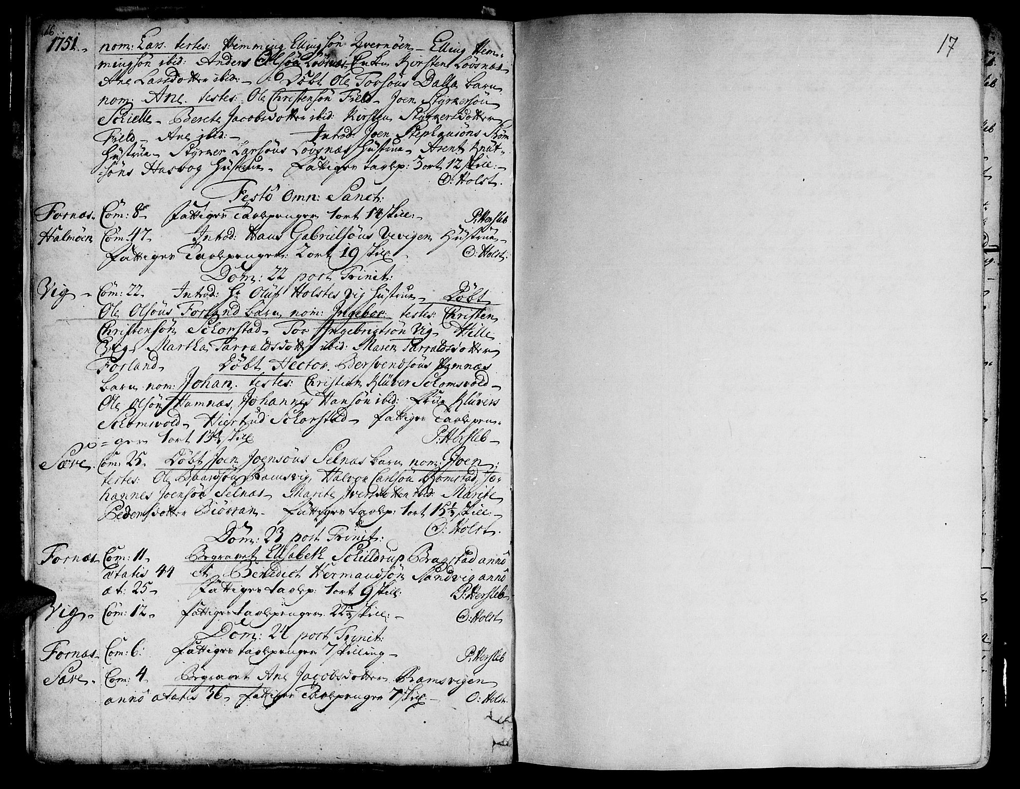 Ministerialprotokoller, klokkerbøker og fødselsregistre - Nord-Trøndelag, SAT/A-1458/773/L0607: Parish register (official) no. 773A01, 1751-1783, p. 16-17