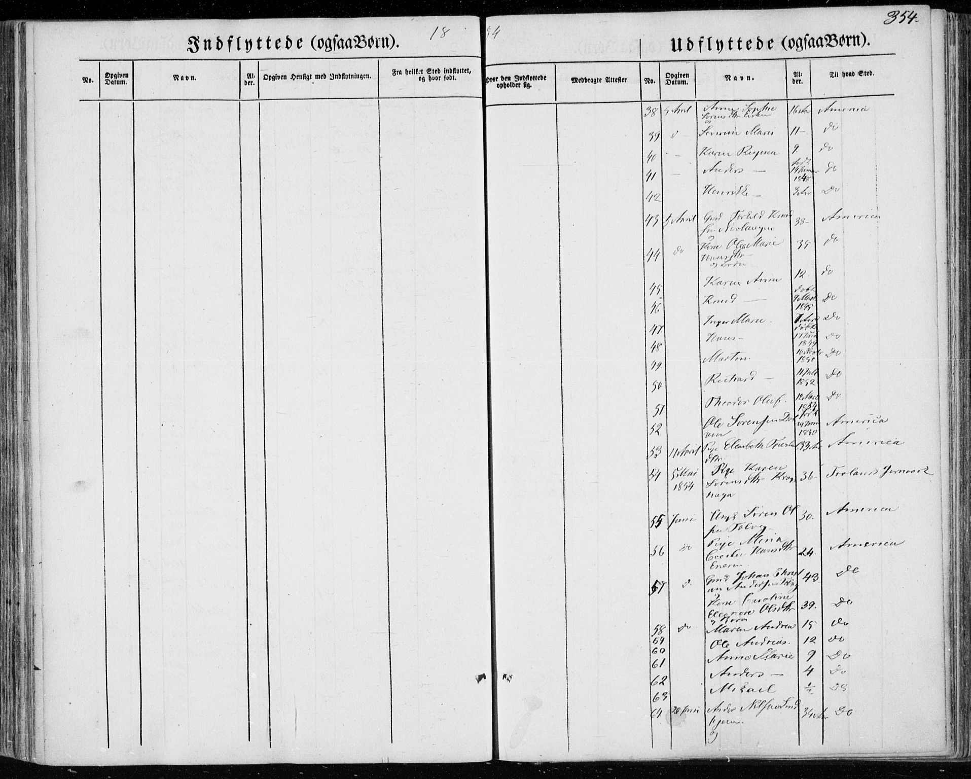 Brunlanes kirkebøker, AV/SAKO-A-342/F/Fa/L0004: Parish register (official) no. I 4, 1846-1862, p. 354