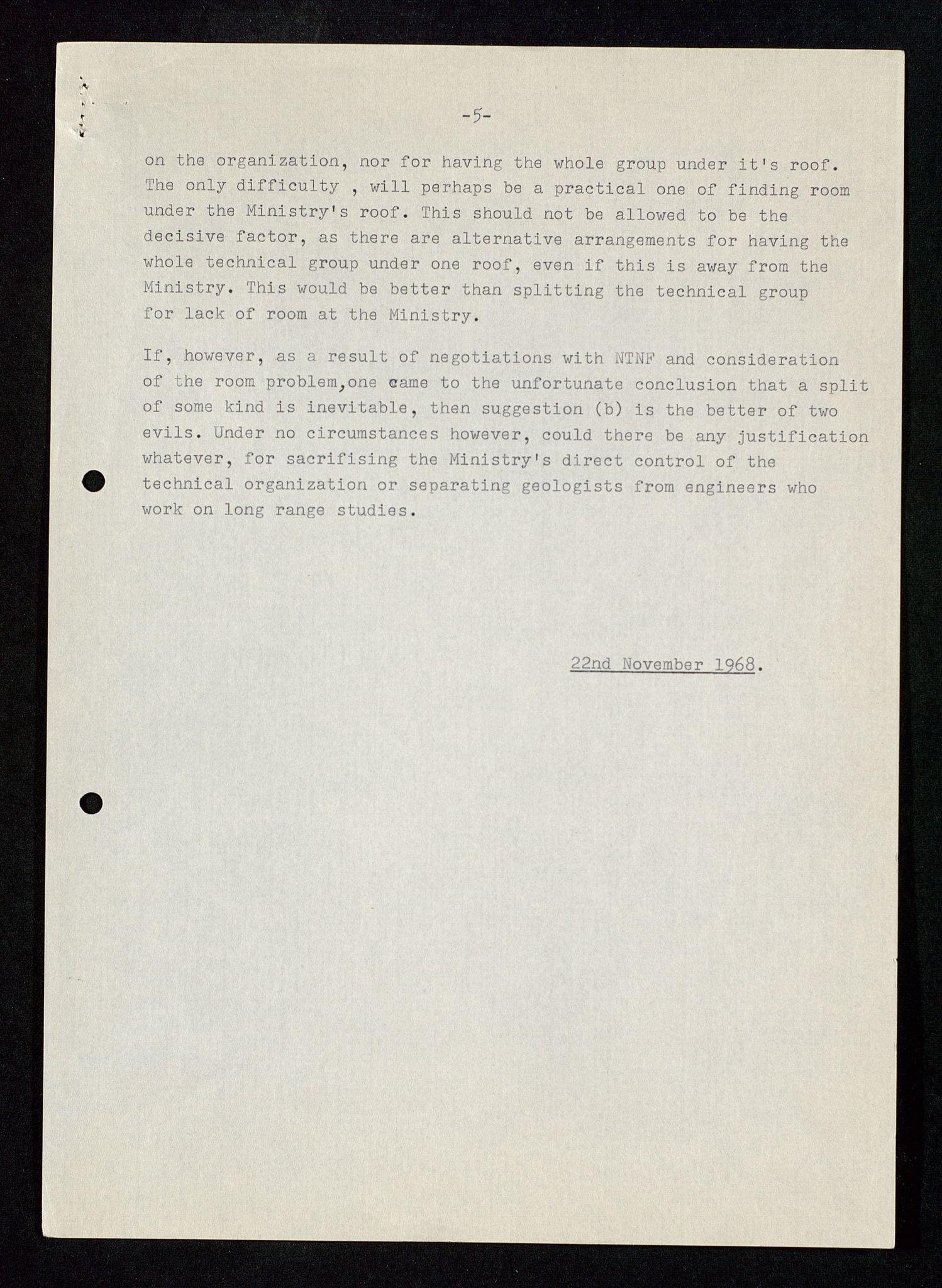 Industridepartementet, Oljekontoret, AV/SAST-A-101348/Db/L0002: Oljevernrådet, Styret i OD, leieforhold, div., 1966-1973, p. 621