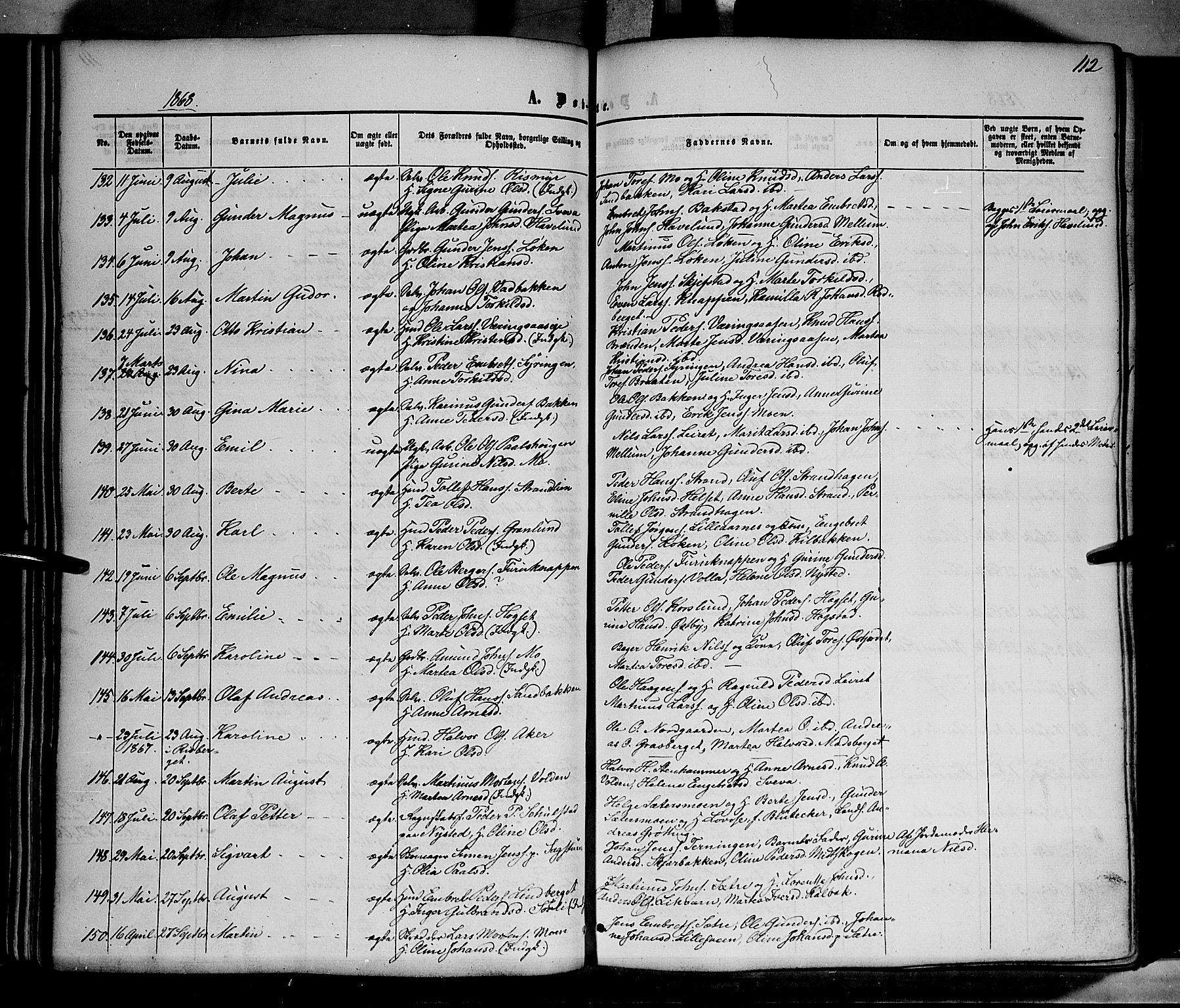 Elverum prestekontor, AV/SAH-PREST-044/H/Ha/Haa/L0010: Parish register (official) no. 10, 1857-1868, p. 112