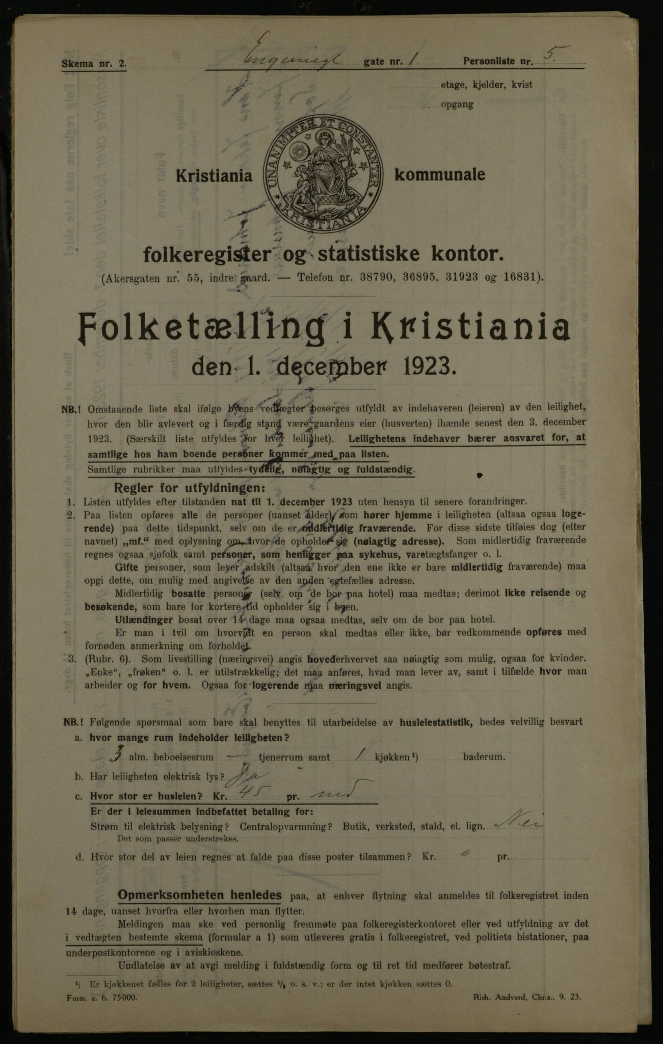 OBA, Municipal Census 1923 for Kristiania, 1923, p. 25533