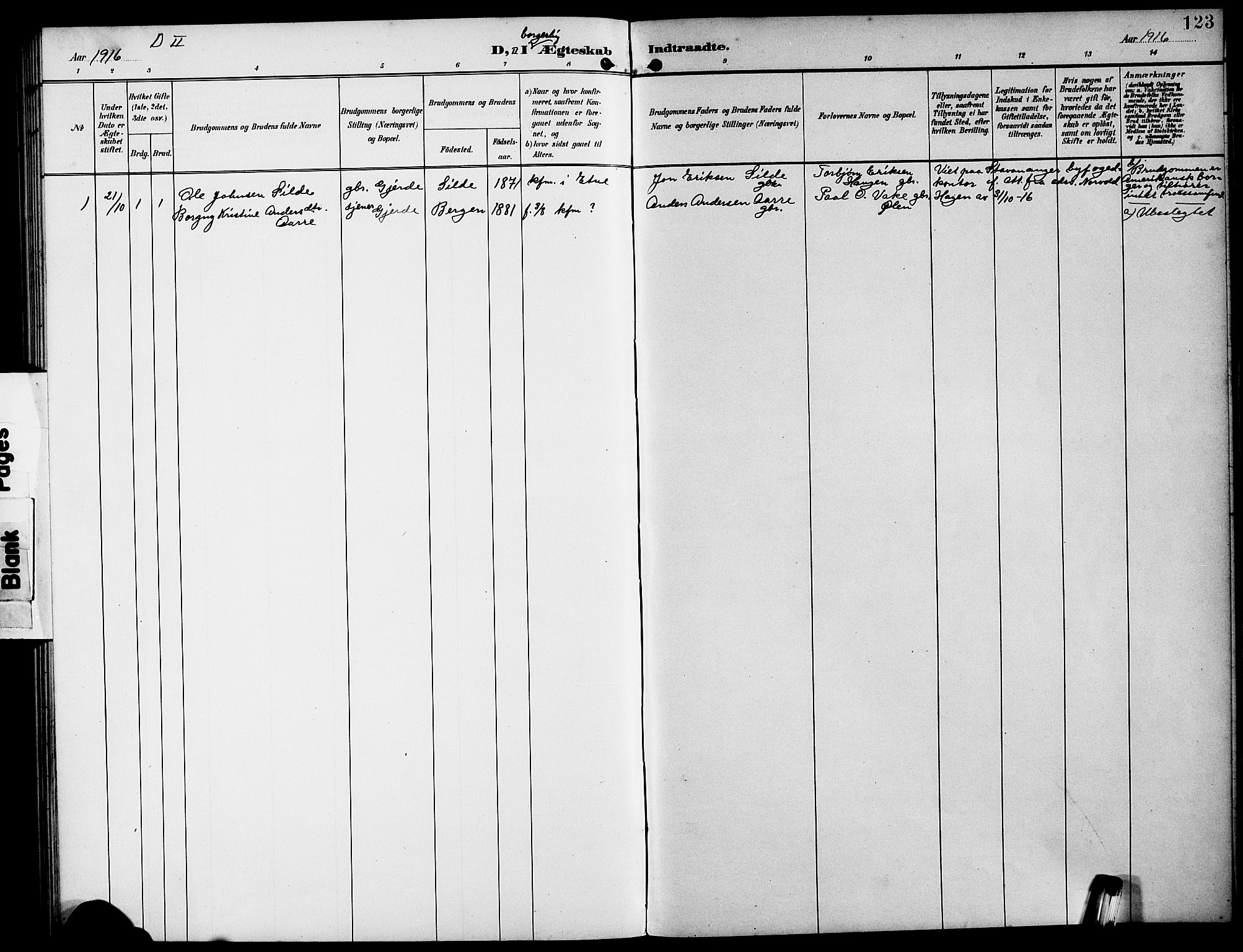 Etne sokneprestembete, SAB/A-75001/H/Hab: Parish register (copy) no. B 5, 1898-1926, p. 123
