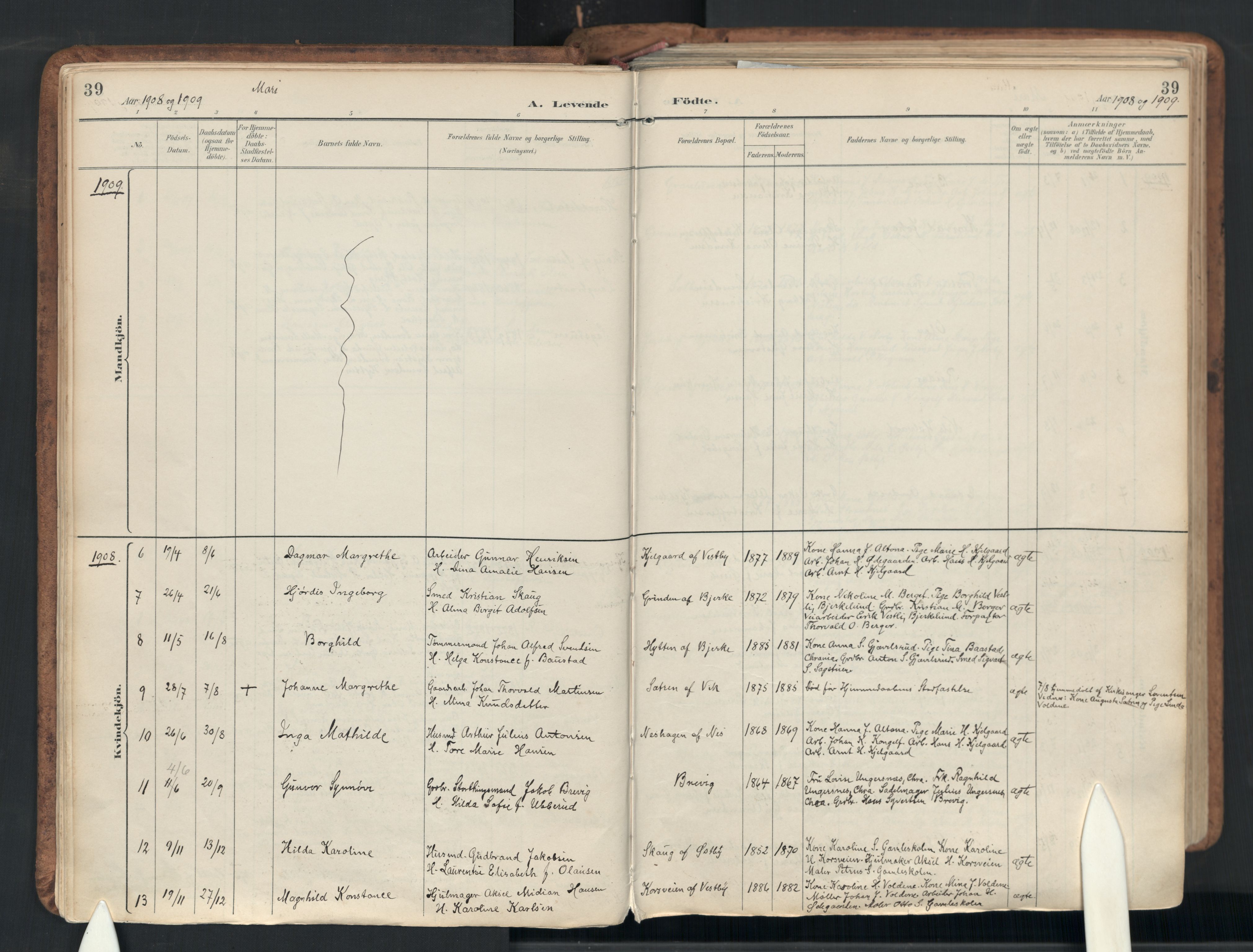 Enebakk prestekontor Kirkebøker, AV/SAO-A-10171c/F/Fb/L0002: Parish register (official) no. II 2, 1891-1959, p. 39