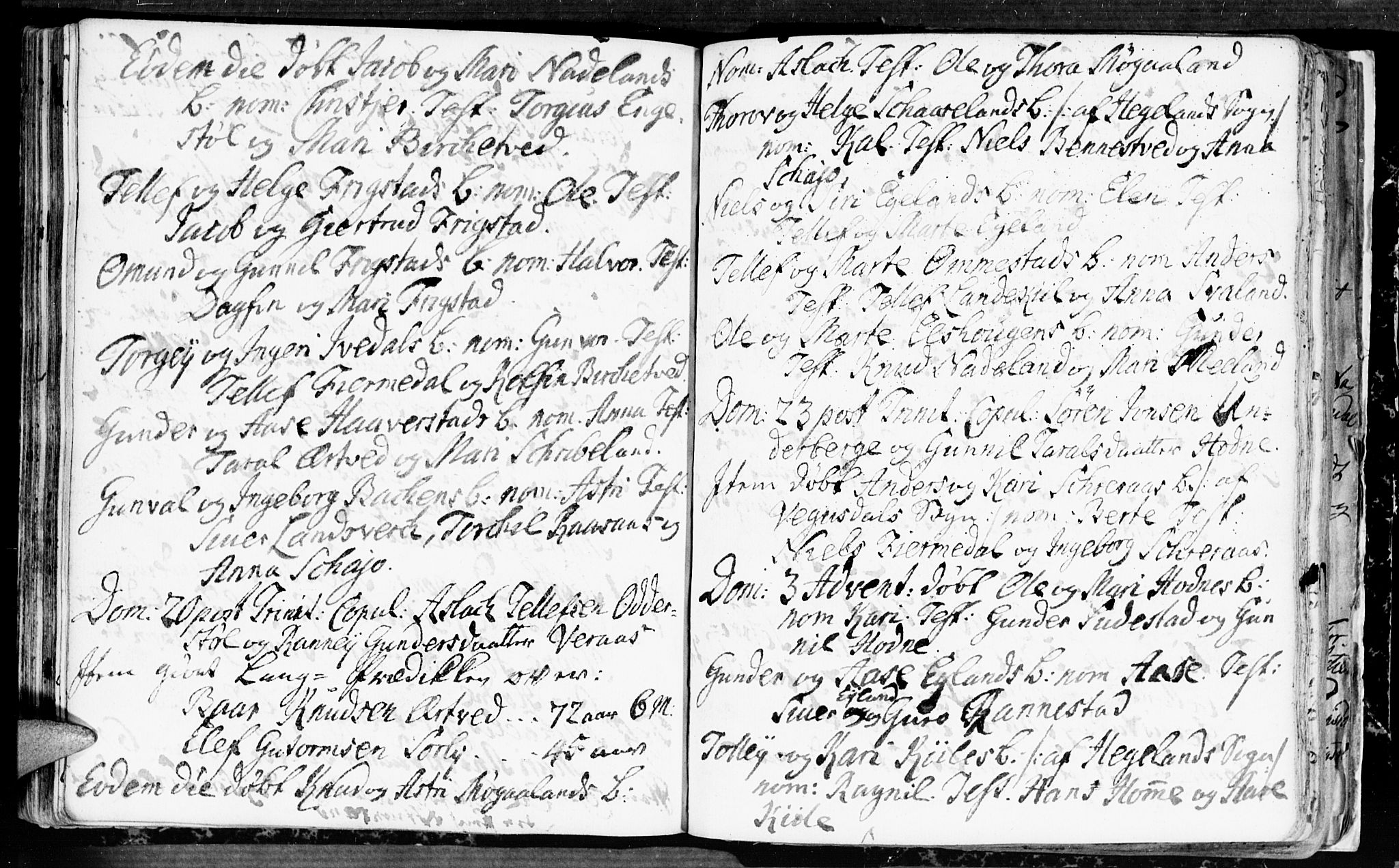 Evje sokneprestkontor, AV/SAK-1111-0008/F/Fa/Fac/L0001: Parish register (official) no. A 1, 1705-1764, p. 245-246