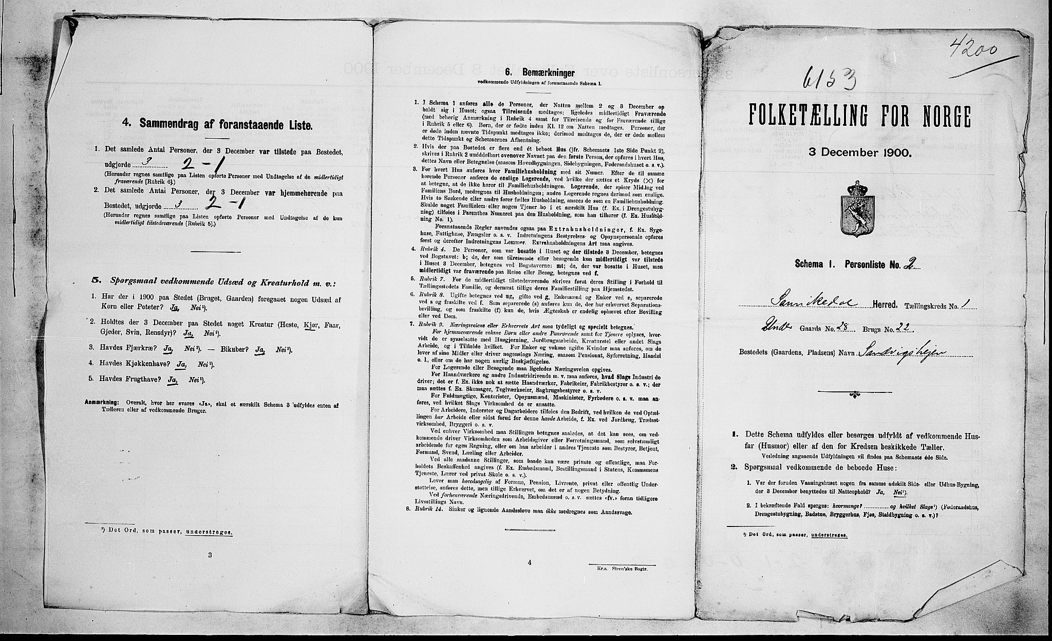 SAKO, 1900 census for Sannidal, 1900, p. 23