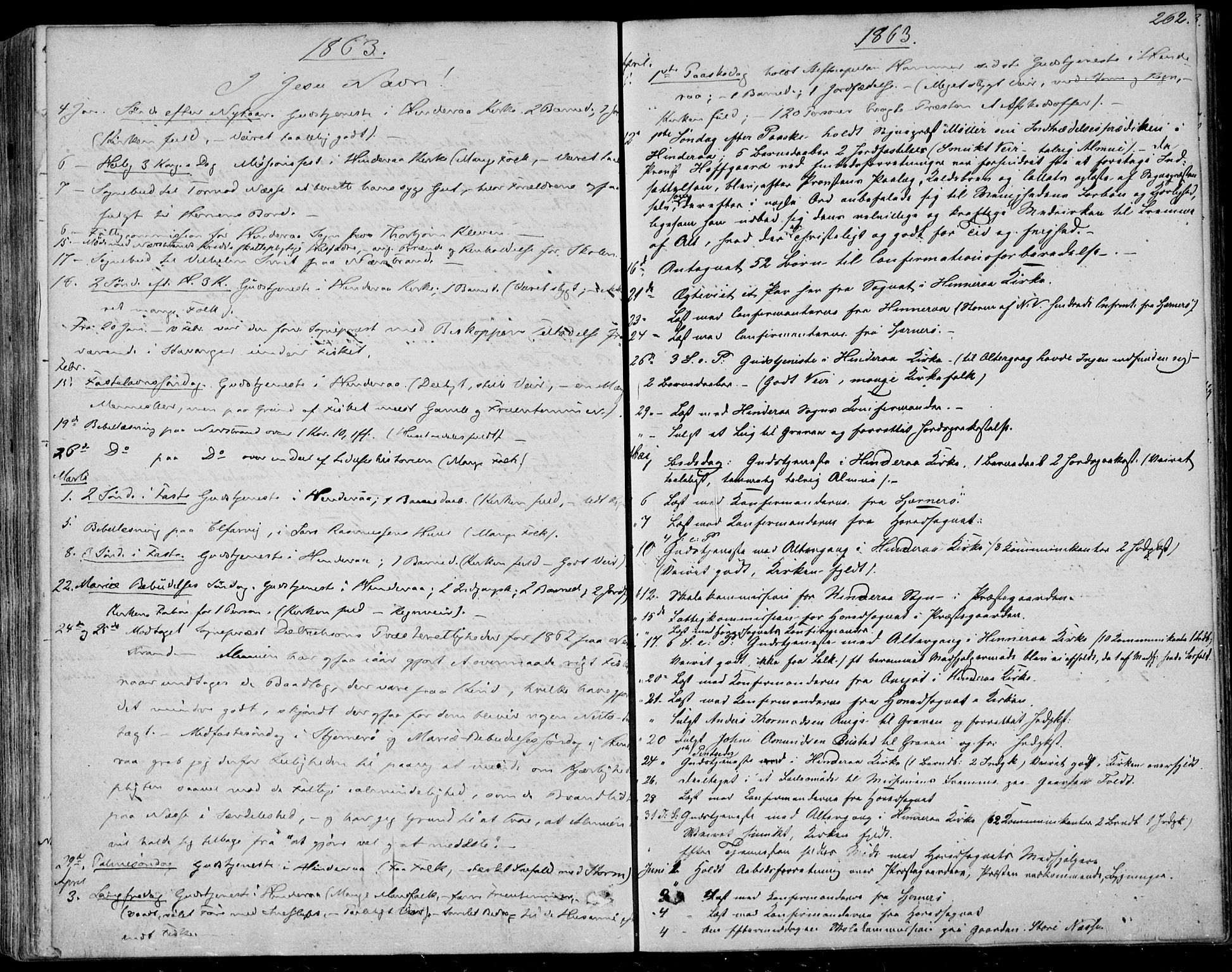 Nedstrand sokneprestkontor, AV/SAST-A-101841/01/IV: Parish register (official) no. A 9, 1861-1876, p. 262