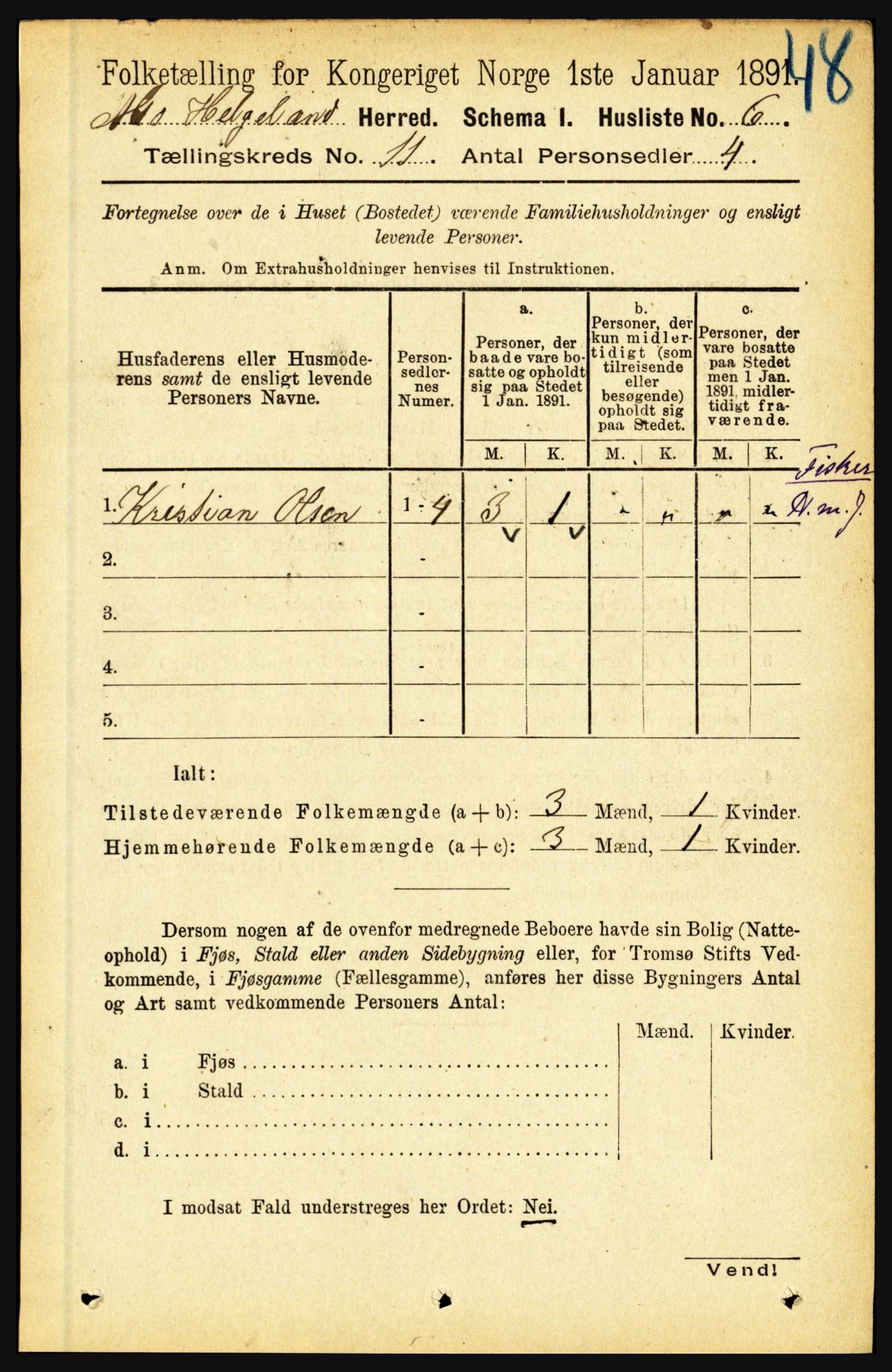 RA, 1891 census for 1833 Mo, 1891, p. 4361