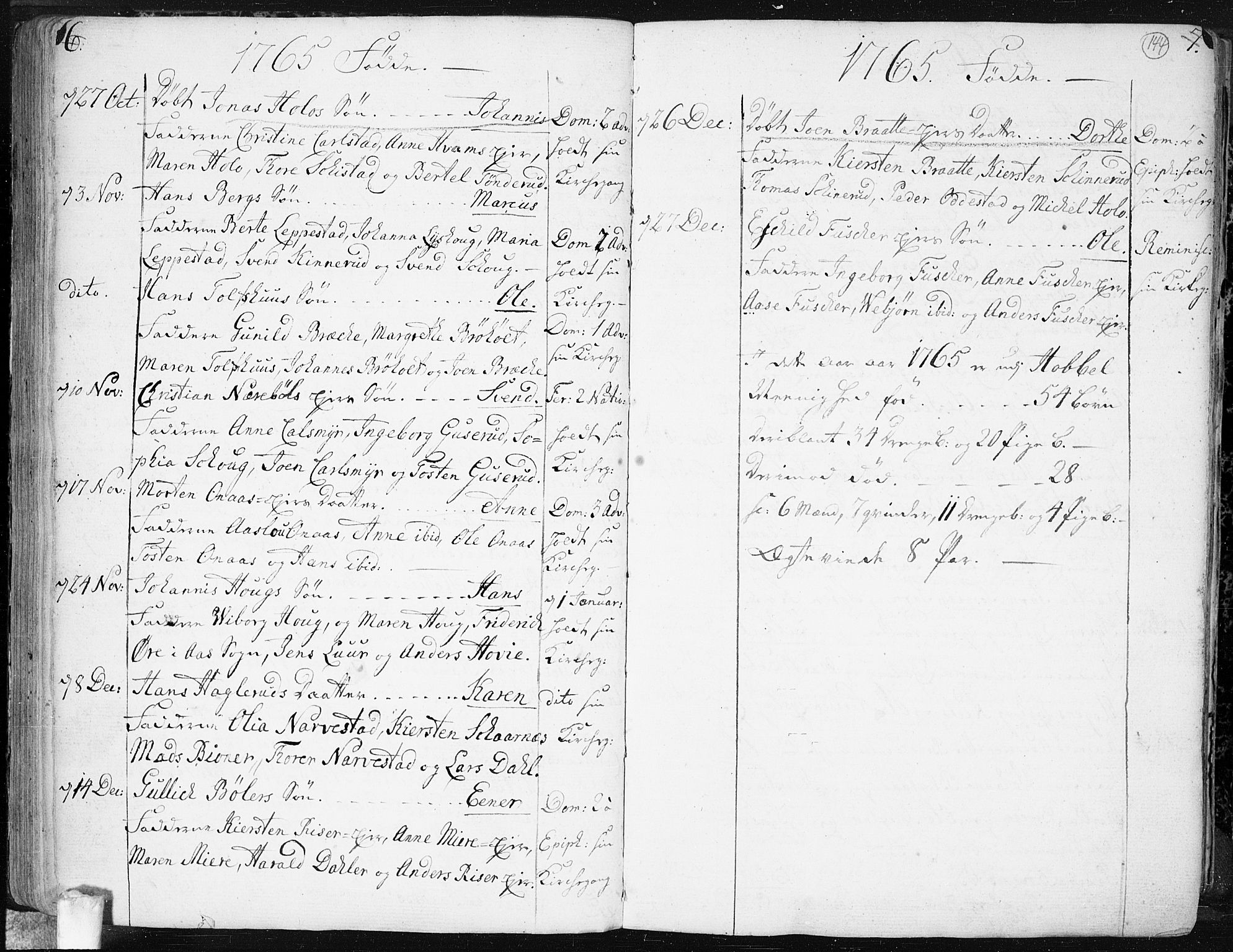 Hobøl prestekontor Kirkebøker, AV/SAO-A-2002/F/Fa/L0001: Parish register (official) no. I 1, 1733-1814, p. 144