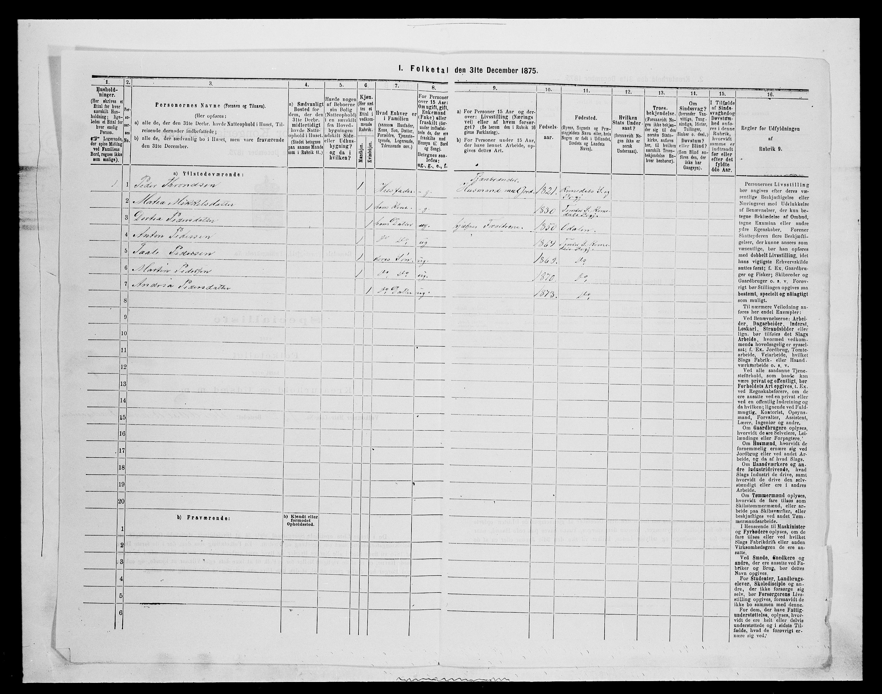 SAH, 1875 census for 0416P Romedal, 1875, p. 1533