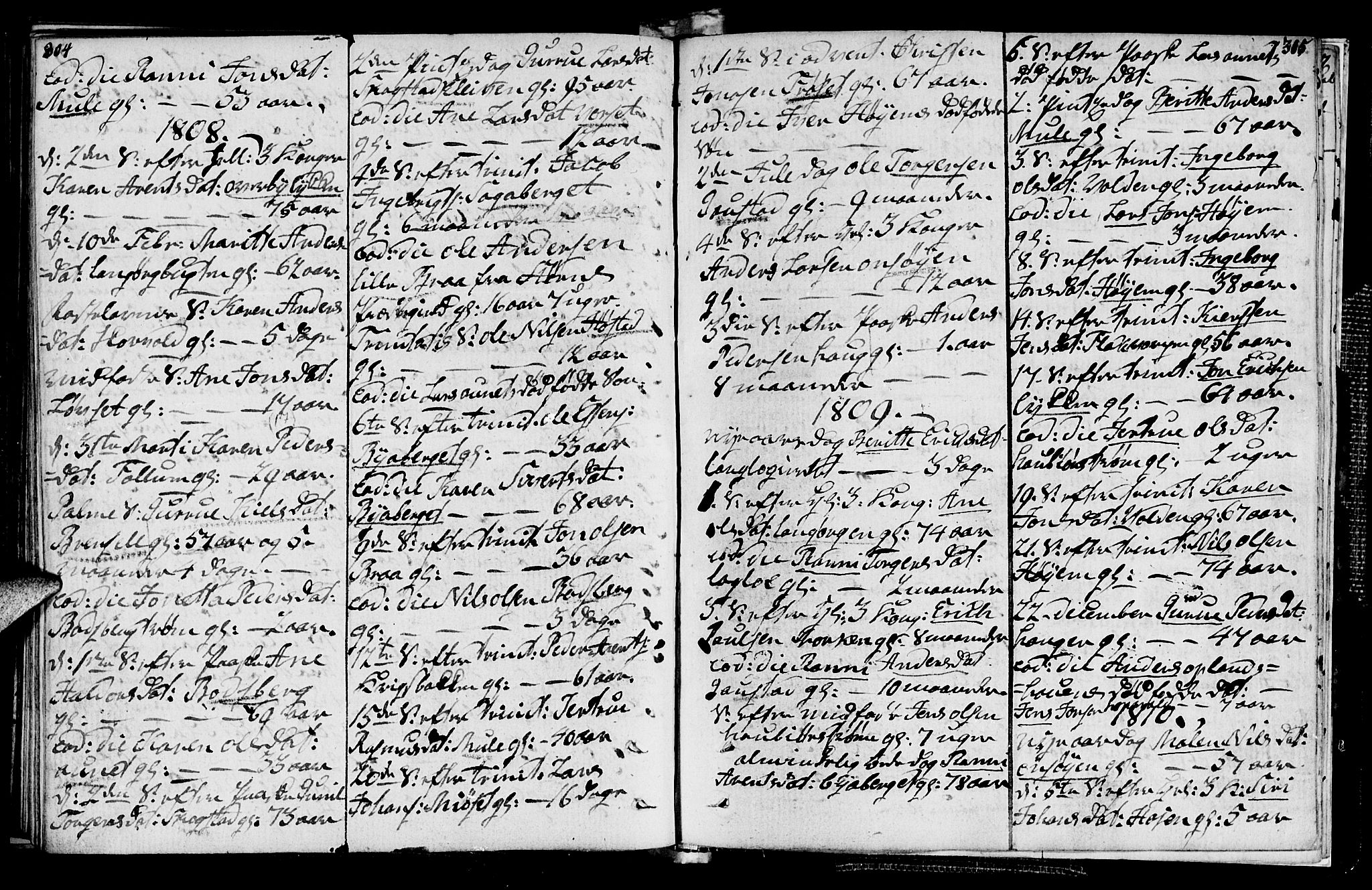 Ministerialprotokoller, klokkerbøker og fødselsregistre - Sør-Trøndelag, AV/SAT-A-1456/612/L0371: Parish register (official) no. 612A05, 1803-1816, p. 304-305