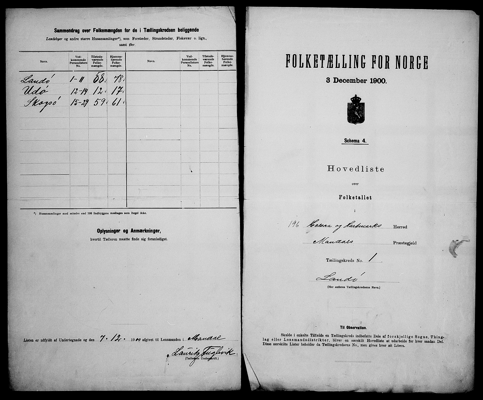 SAK, 1900 census for Halse og Harkmark, 1900, p. 17