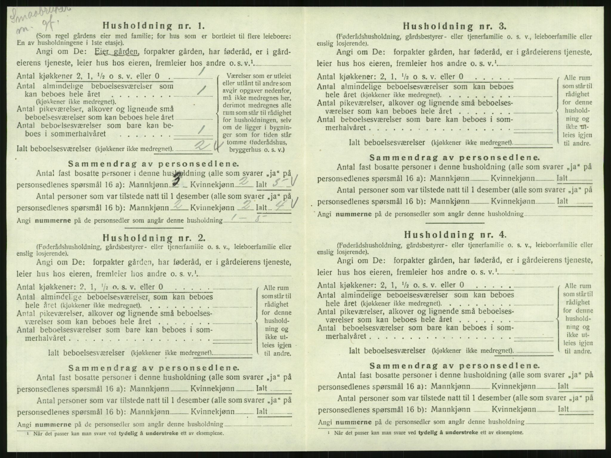 SAT, 1920 census for Sandvollan, 1920, p. 304