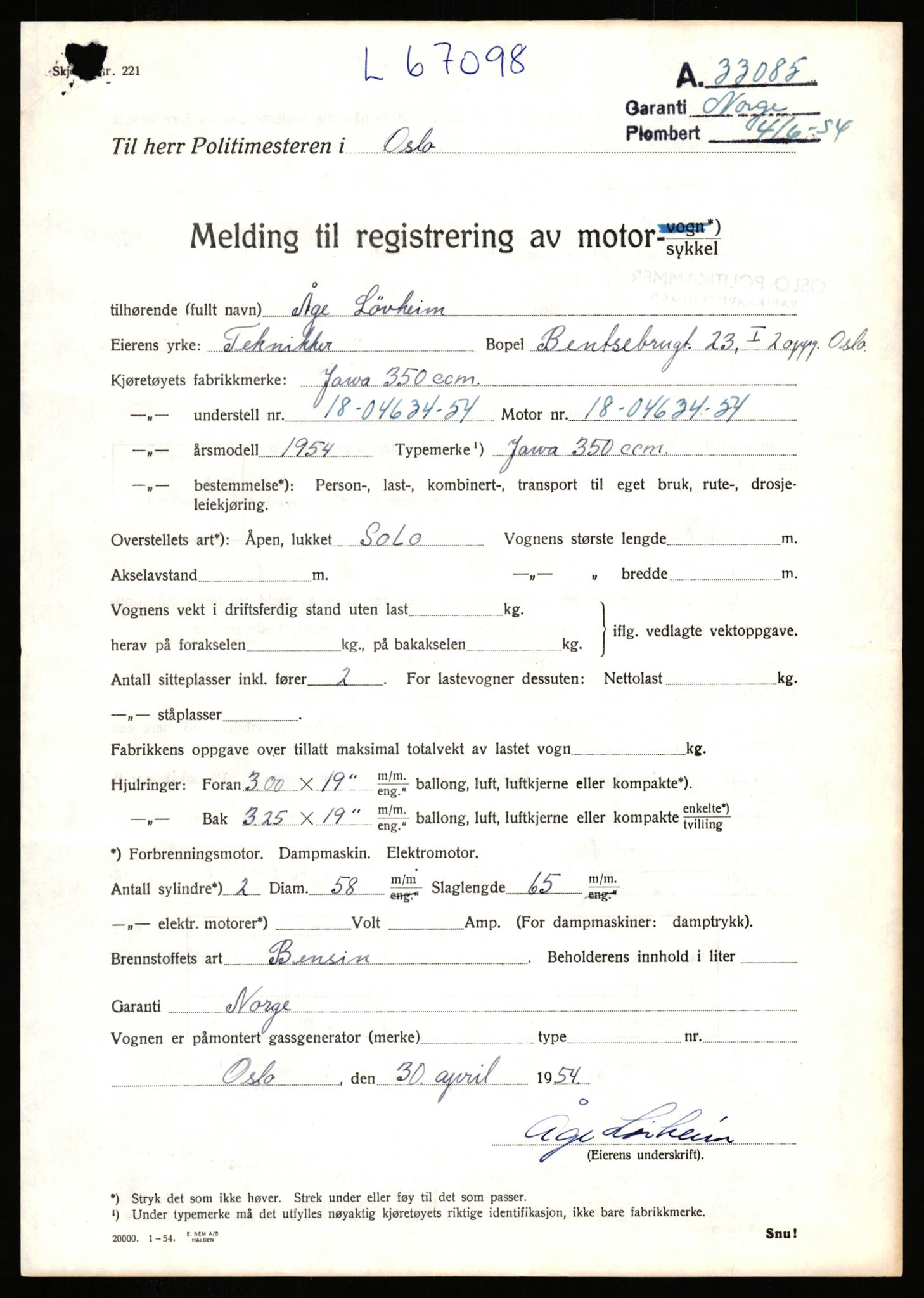 Stavanger trafikkstasjon, AV/SAST-A-101942/0/F/L0065: L-65400 - L-67649, 1930-1971, p. 445