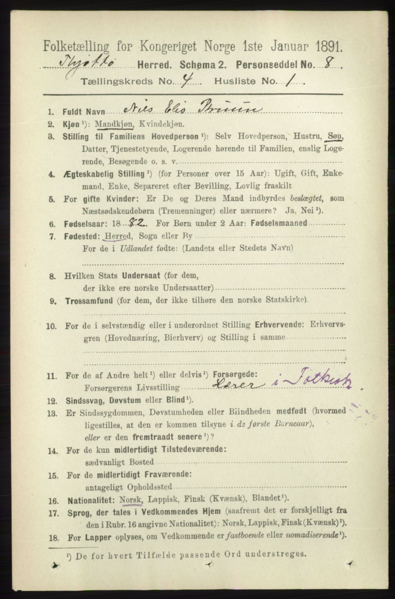 RA, 1891 census for 1817 Tjøtta, 1891, p. 1782