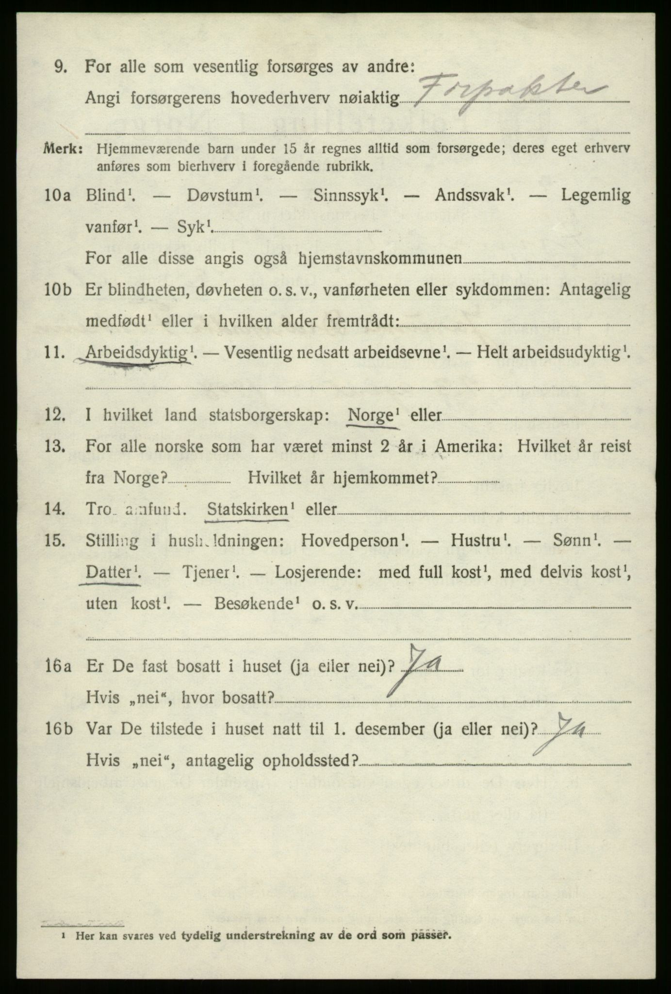 SAB, 1920 census for Innvik, 1920, p. 1754