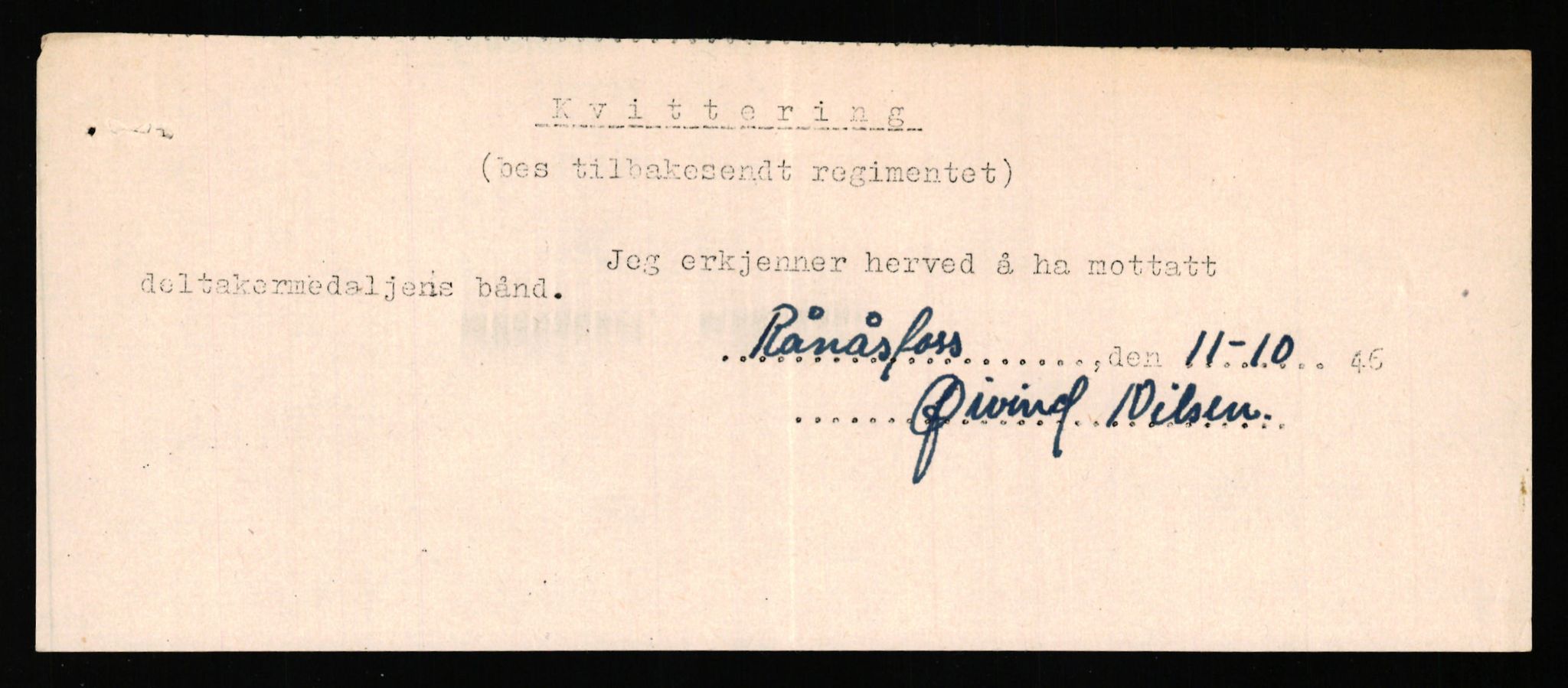 Forsvaret, Jegerkorpset - Akershus infantriregiment nr. 4, AV/RA-RAFA-2947/D/Dd/L0056: DELTAKERMEDALJEN 2. VERDENSKRIG BOKS 4 N-Ø, 1945-1950, p. 16