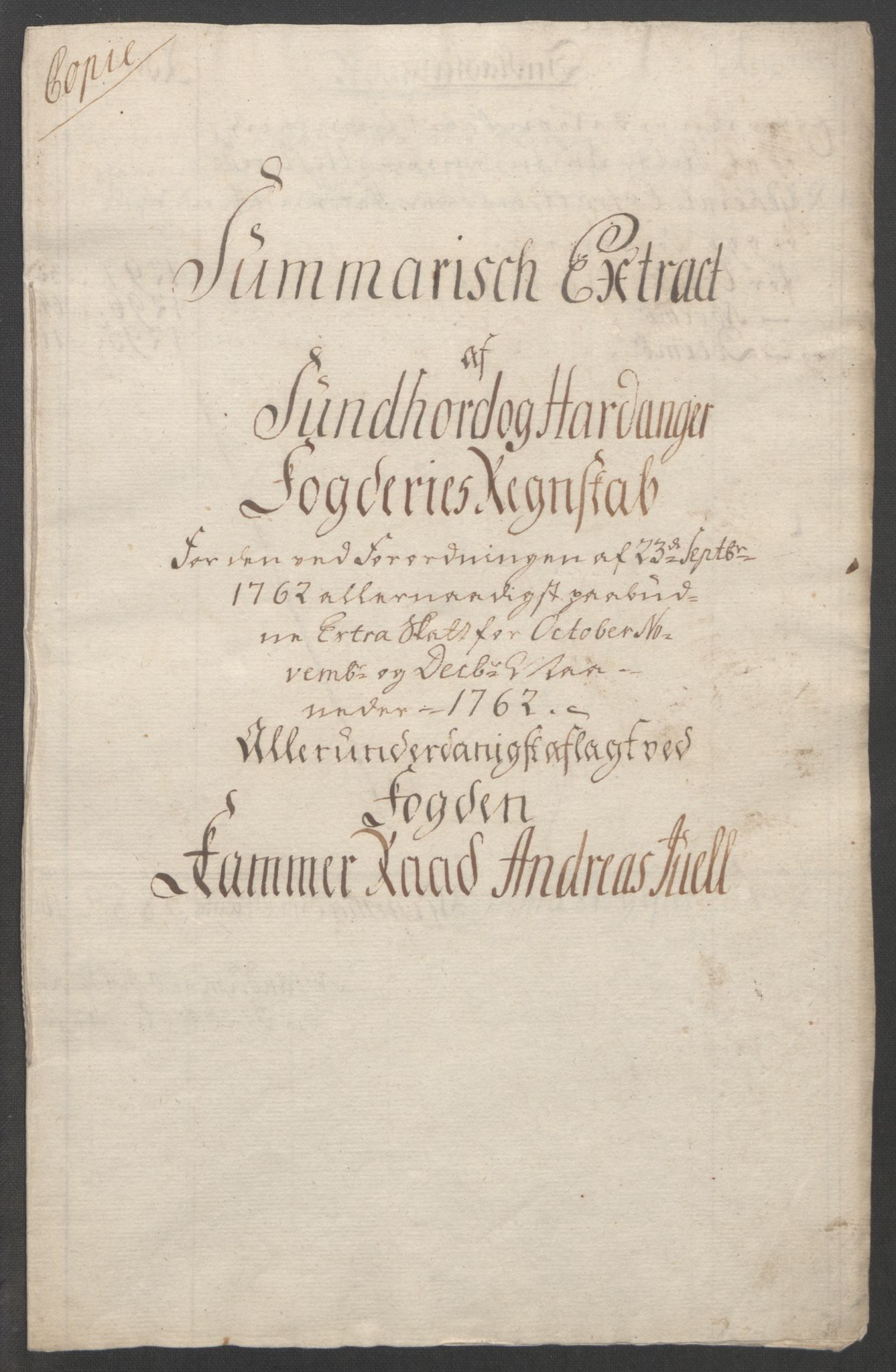 Rentekammeret inntil 1814, Reviderte regnskaper, Fogderegnskap, AV/RA-EA-4092/R48/L3136: Ekstraskatten Sunnhordland og Hardanger, 1762-1772, p. 6