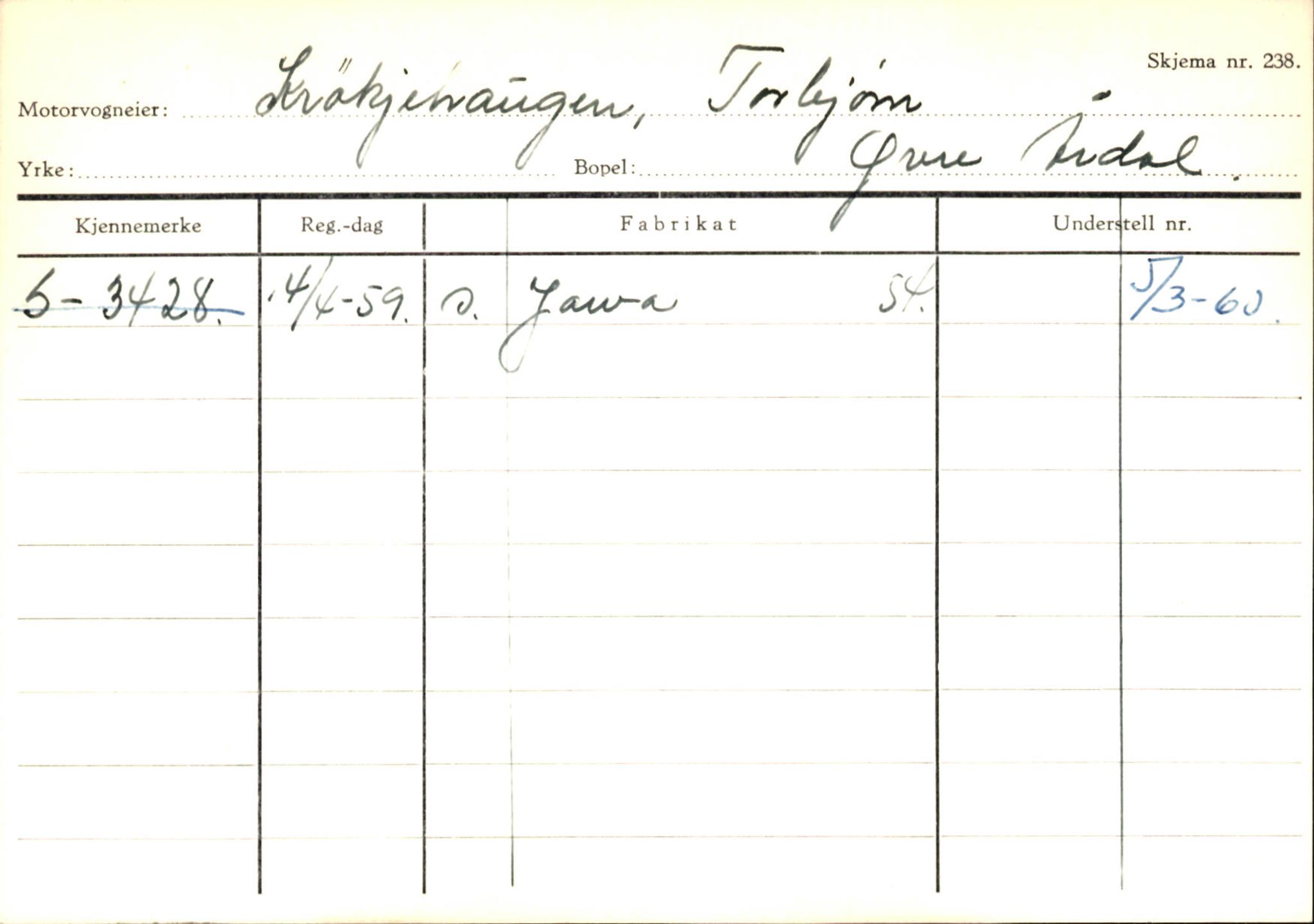 Statens vegvesen, Sogn og Fjordane vegkontor, AV/SAB-A-5301/4/F/L0145: Registerkort Vågsøy S-Å. Årdal I-P, 1945-1975, p. 1261