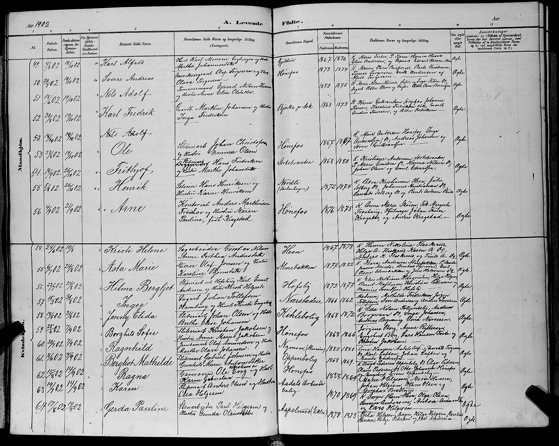 Hønefoss kirkebøker, AV/SAKO-A-609/G/Ga/L0002: Parish register (copy) no. 2, 1888-1904