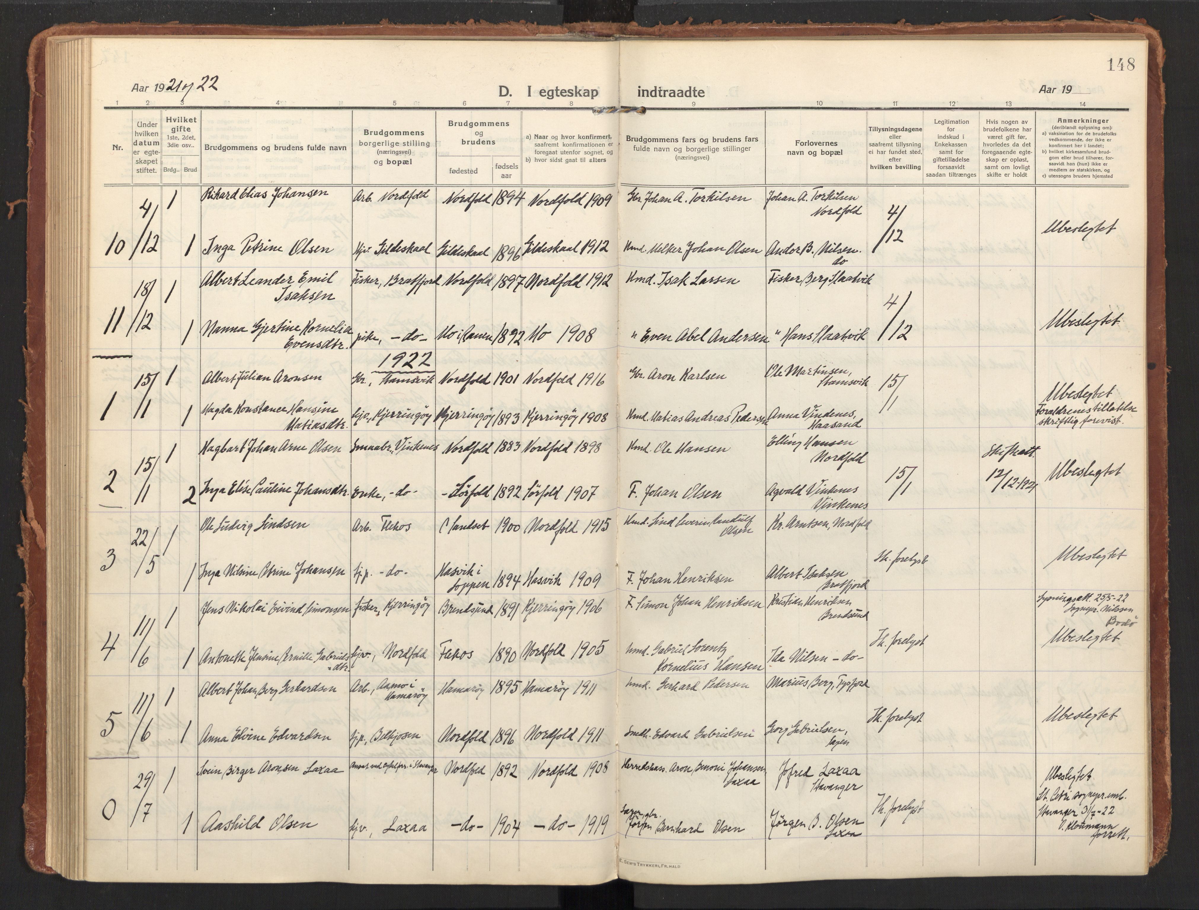 Ministerialprotokoller, klokkerbøker og fødselsregistre - Nordland, AV/SAT-A-1459/858/L0833: Parish register (official) no. 858A03, 1916-1934, p. 148