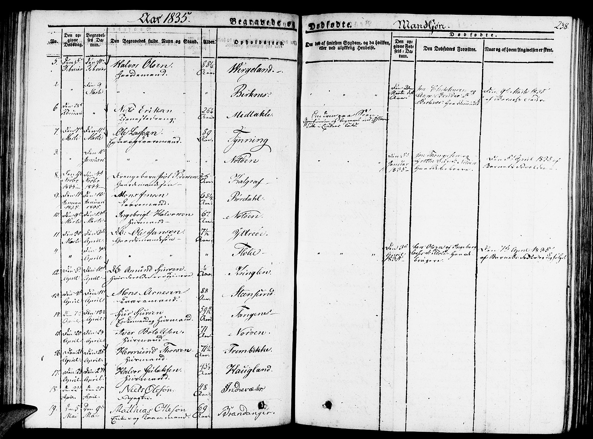 Gulen sokneprestembete, AV/SAB-A-80201/H/Haa/Haaa/L0019: Parish register (official) no. A 19, 1826-1836, p. 238