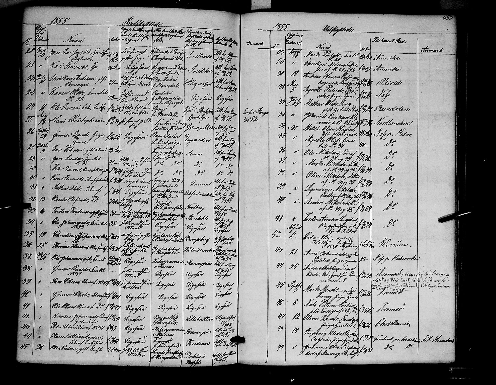 Ringsaker prestekontor, SAH/PREST-014/K/Ka/L0009: Parish register (official) no. 9, 1850-1860, p. 453