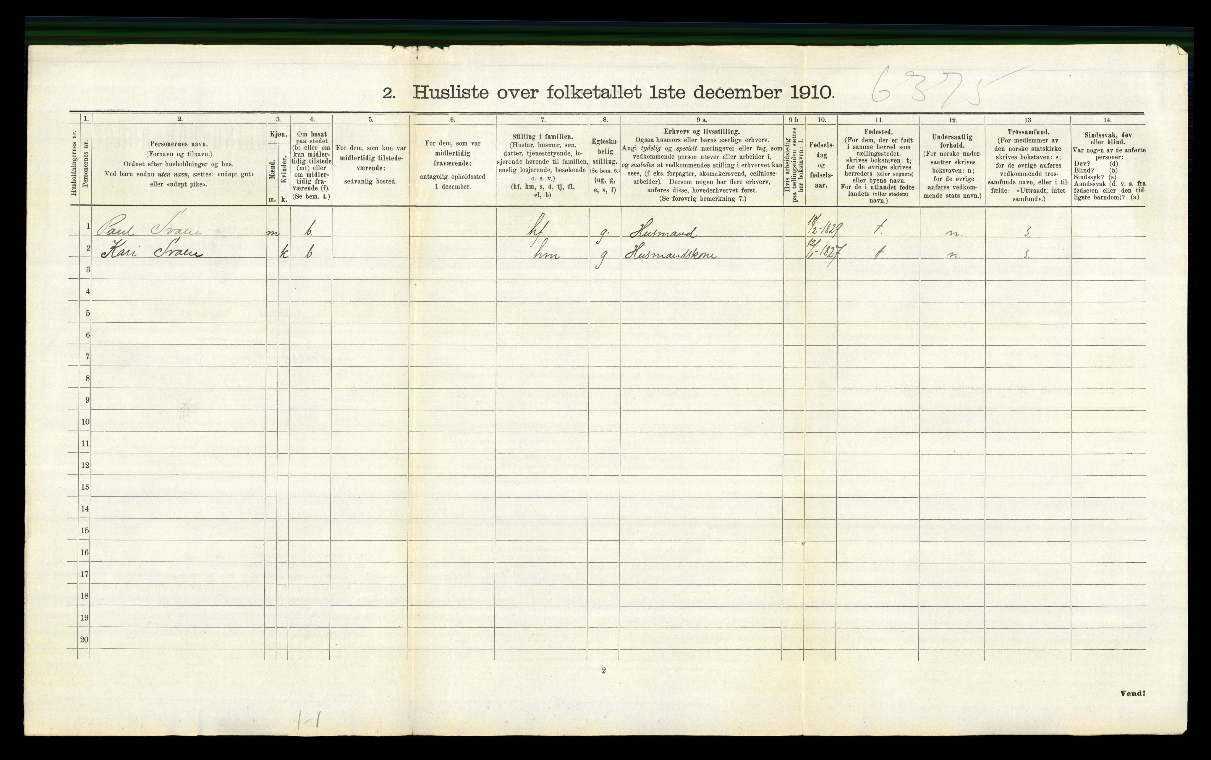 RA, 1910 census for Nord-Fron, 1910, p. 1039