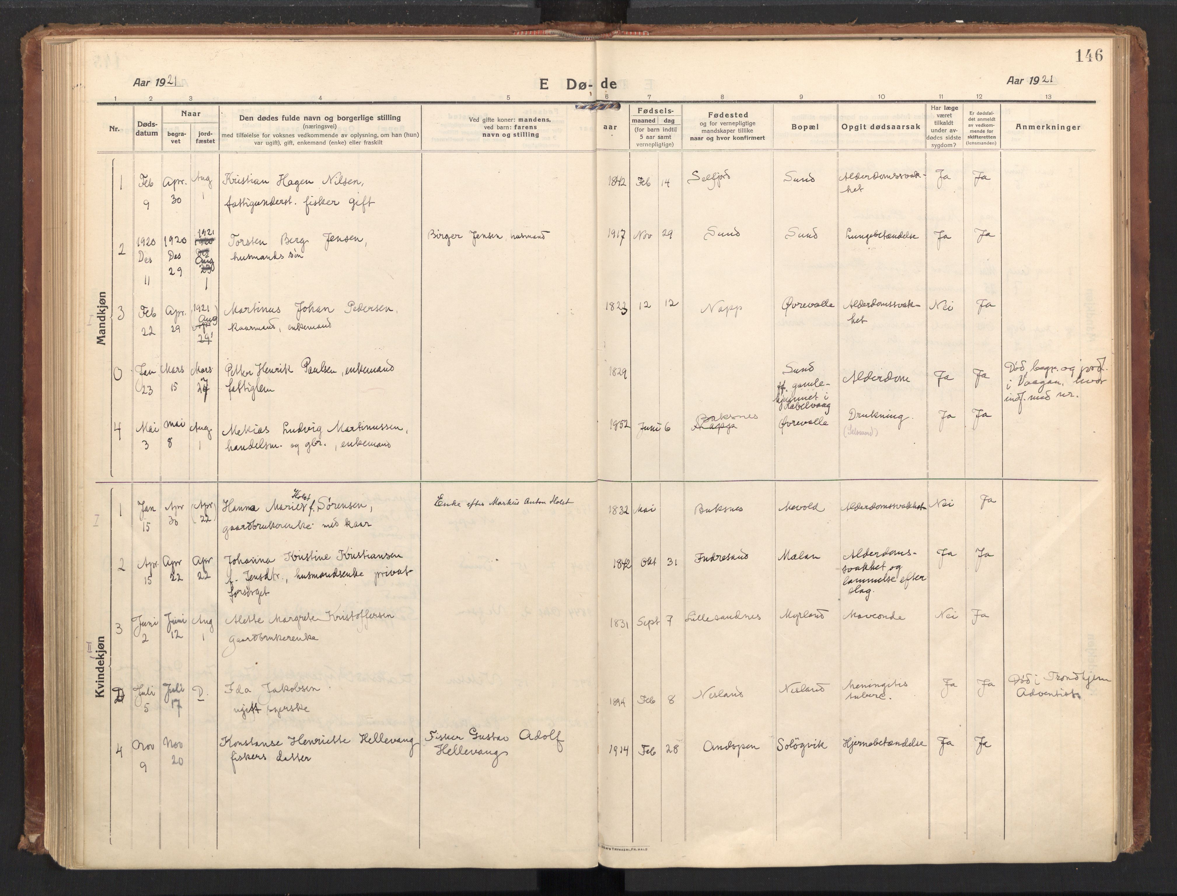 Ministerialprotokoller, klokkerbøker og fødselsregistre - Nordland, SAT/A-1459/885/L1210: Parish register (official) no. 885A10, 1916-1926, p. 146