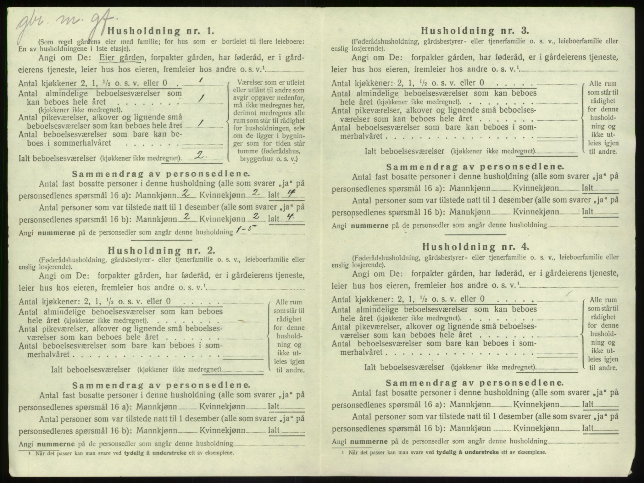 SAB, 1920 census for Jølster, 1920, p. 609