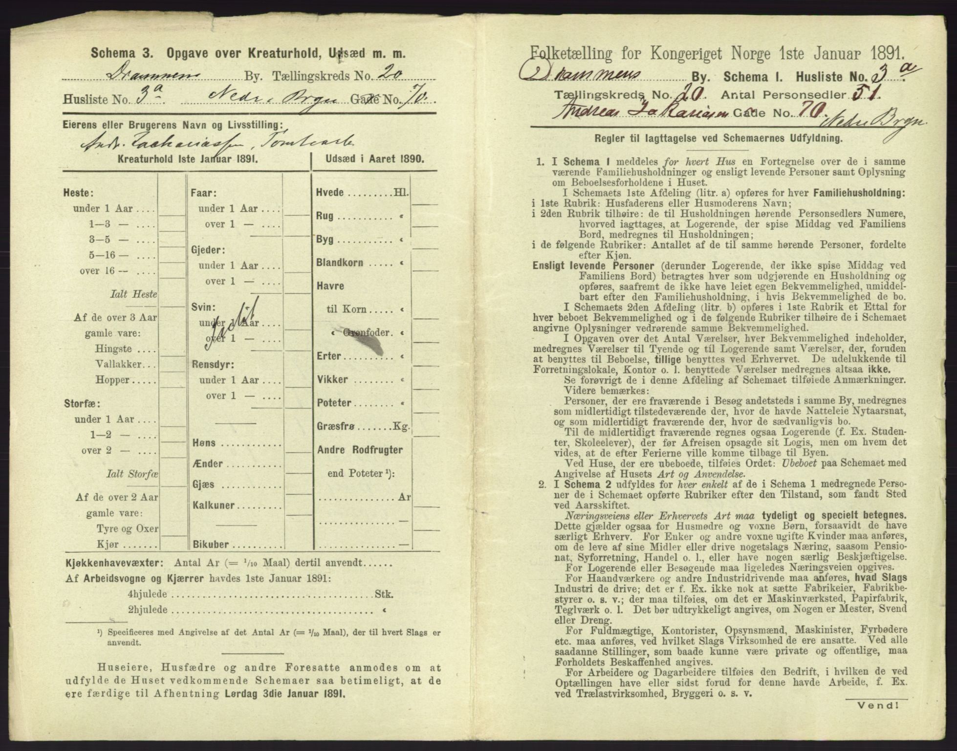 RA, 1891 census for 0602 Drammen, 1891, p. 1657