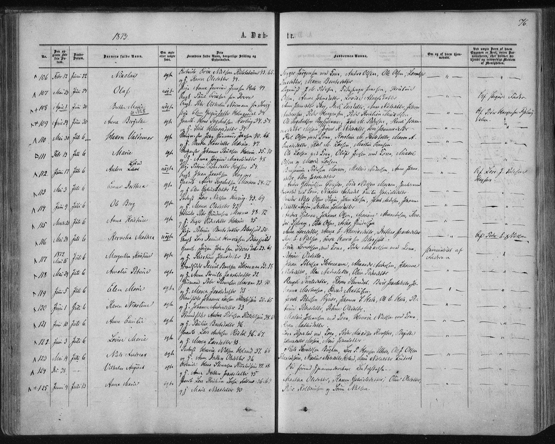 Ministerialprotokoller, klokkerbøker og fødselsregistre - Nordland, SAT/A-1459/820/L0294: Parish register (official) no. 820A15, 1866-1879, p. 76