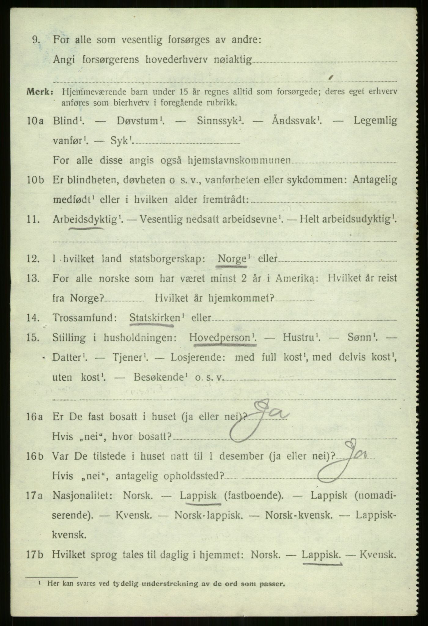 SATØ, 1920 census for Lyngen, 1920, p. 6587