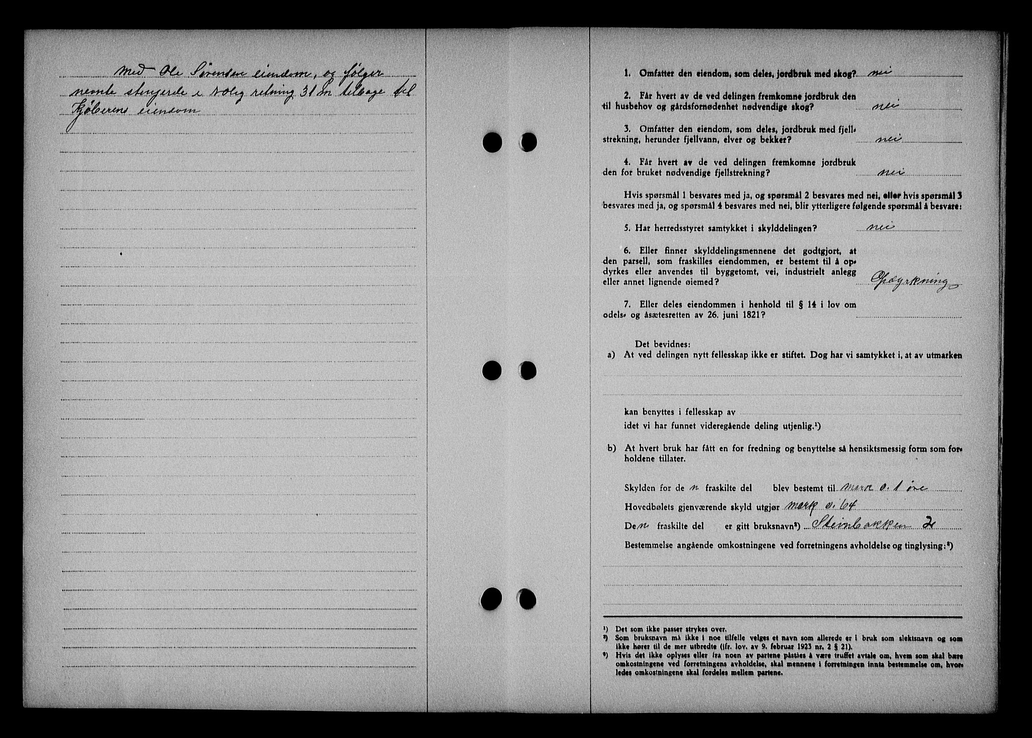 Vestre Nedenes/Sand sorenskriveri, SAK/1221-0010/G/Gb/Gba/L0053: Mortgage book no. A 6, 1944-1945, Diary no: : 548/1945