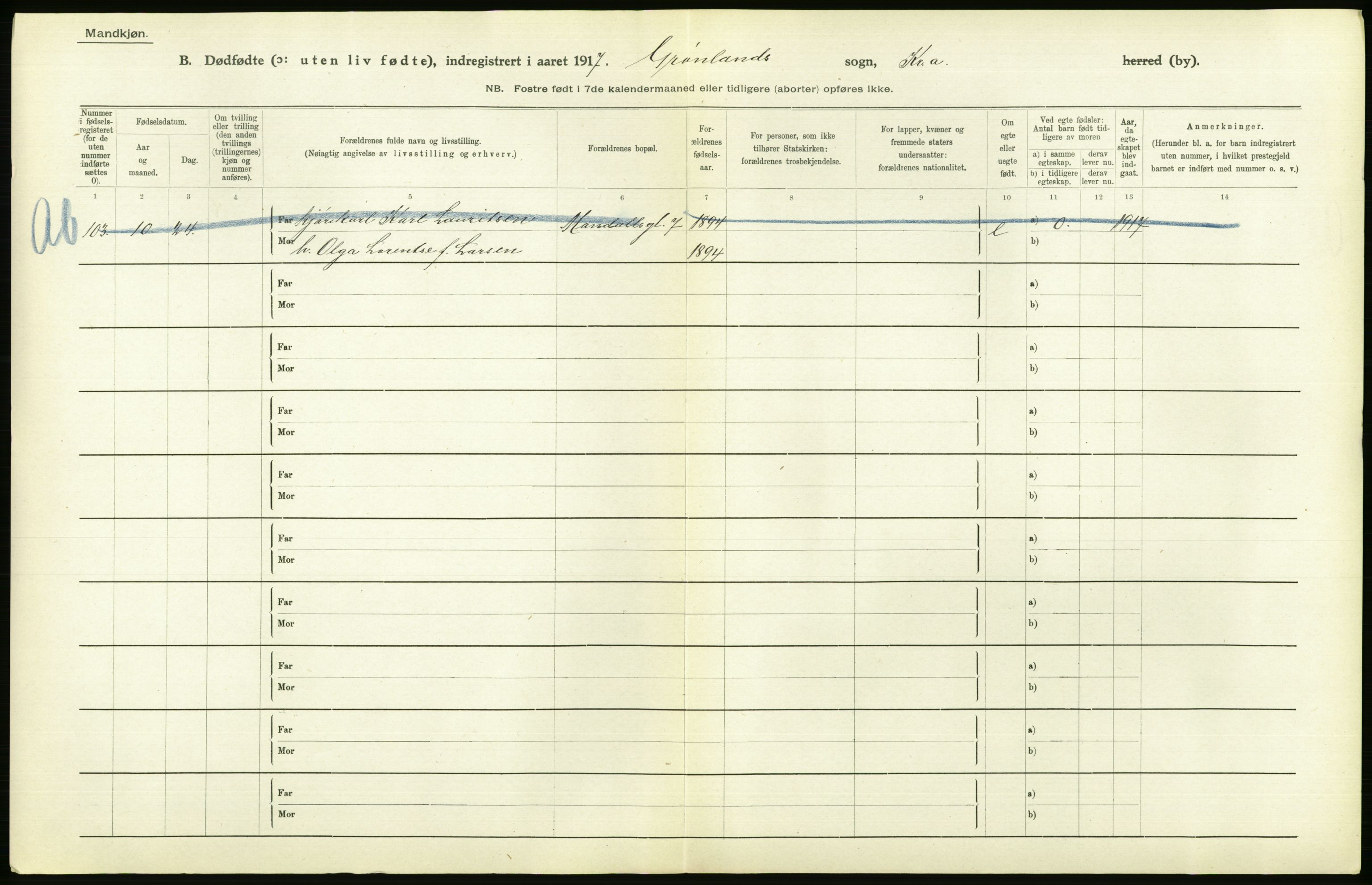 Statistisk sentralbyrå, Sosiodemografiske emner, Befolkning, RA/S-2228/D/Df/Dfb/Dfbg/L0011: Kristiania: Døde, dødfødte., 1917, p. 552