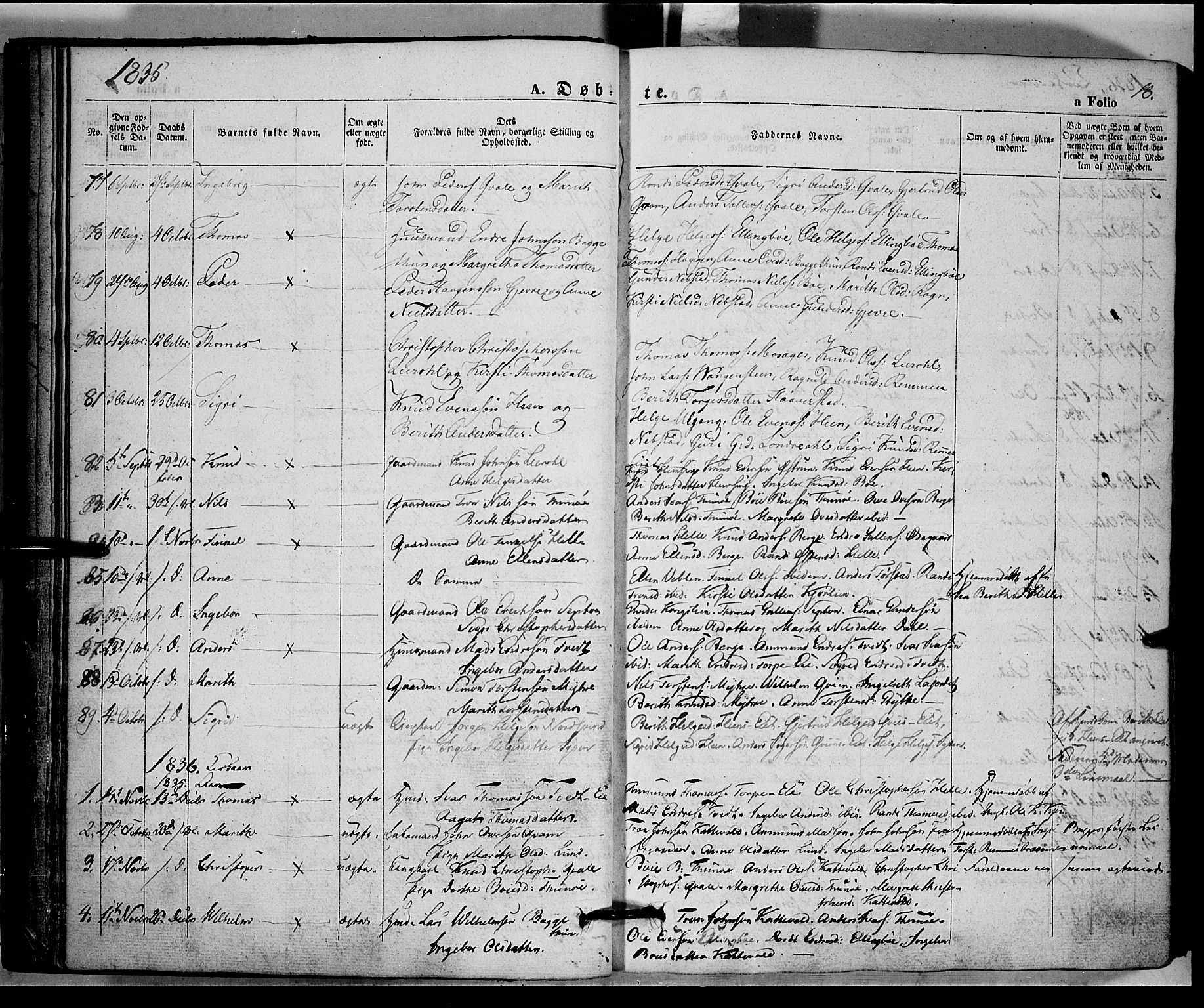 Vang prestekontor, Valdres, SAH/PREST-140/H/Ha/L0005: Parish register (official) no. 5, 1831-1845, p. 18