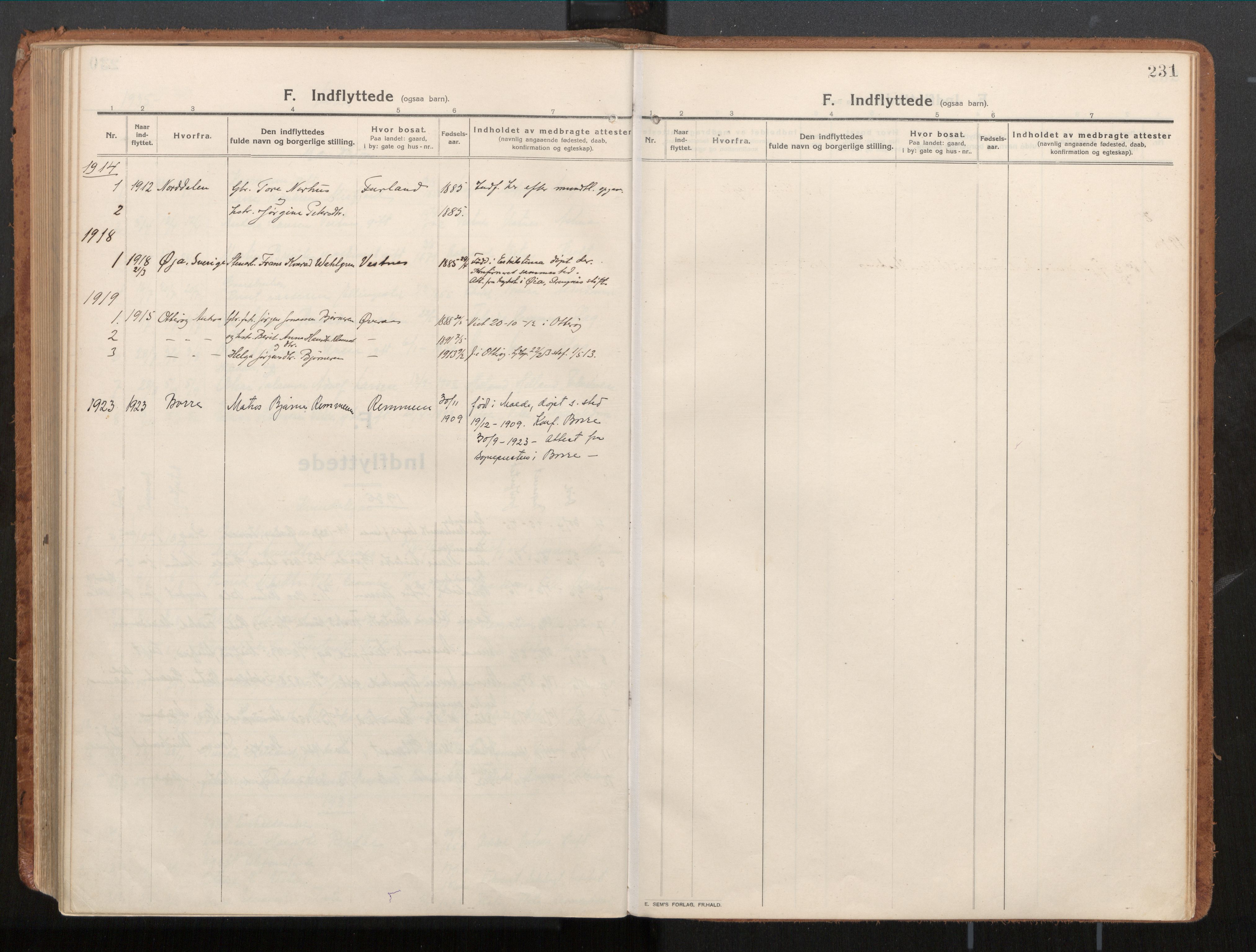 Ministerialprotokoller, klokkerbøker og fødselsregistre - Møre og Romsdal, SAT/A-1454/539/L0534a: Parish register (official) no. 539A08, 1912-1935, p. 231