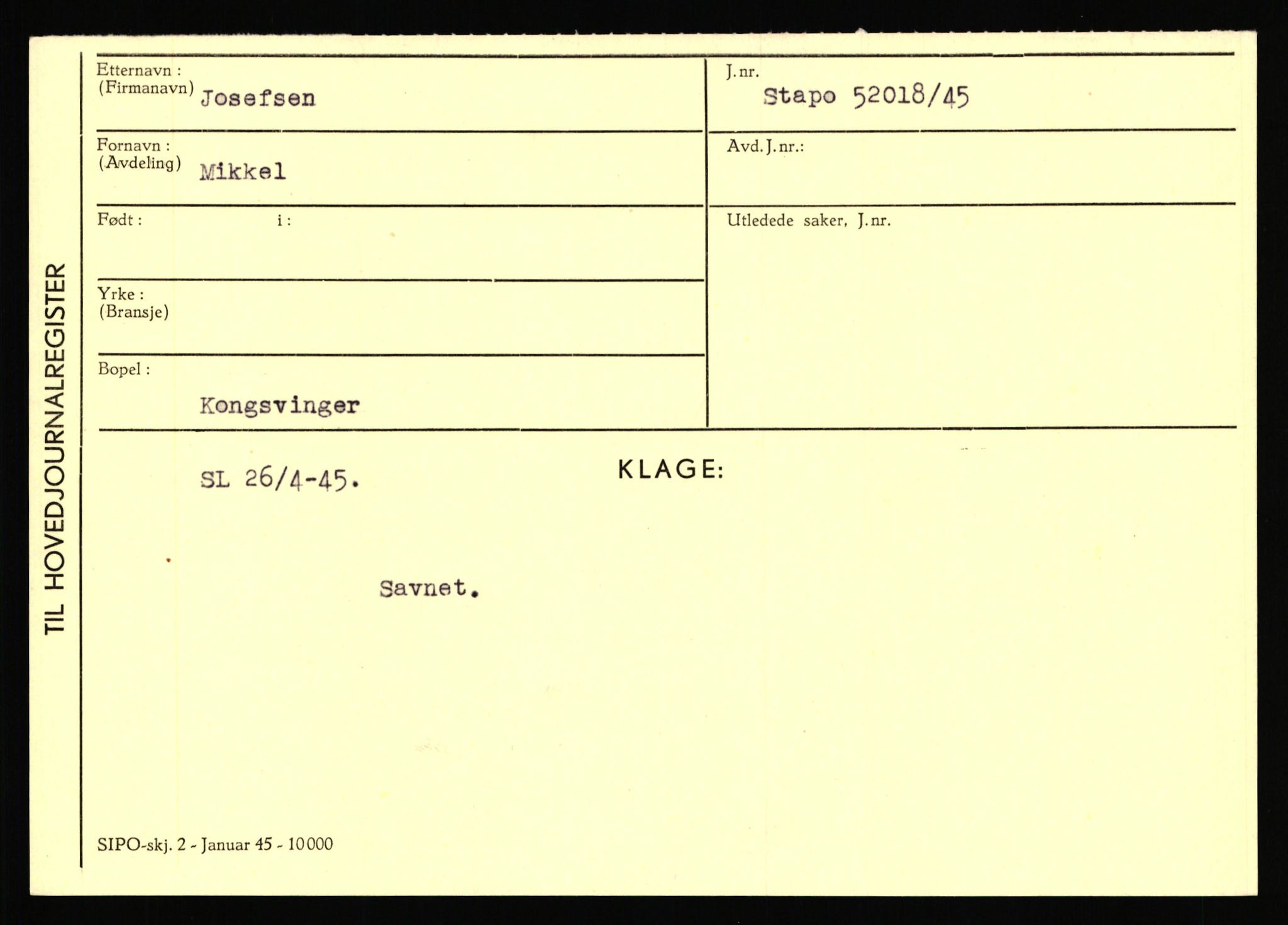 Statspolitiet - Hovedkontoret / Osloavdelingen, AV/RA-S-1329/C/Ca/L0008: Johan(nes)sen - Knoph, 1943-1945, p. 2479